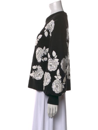 Alice + Olivia Floral Print Crew Neck Sweatshirt