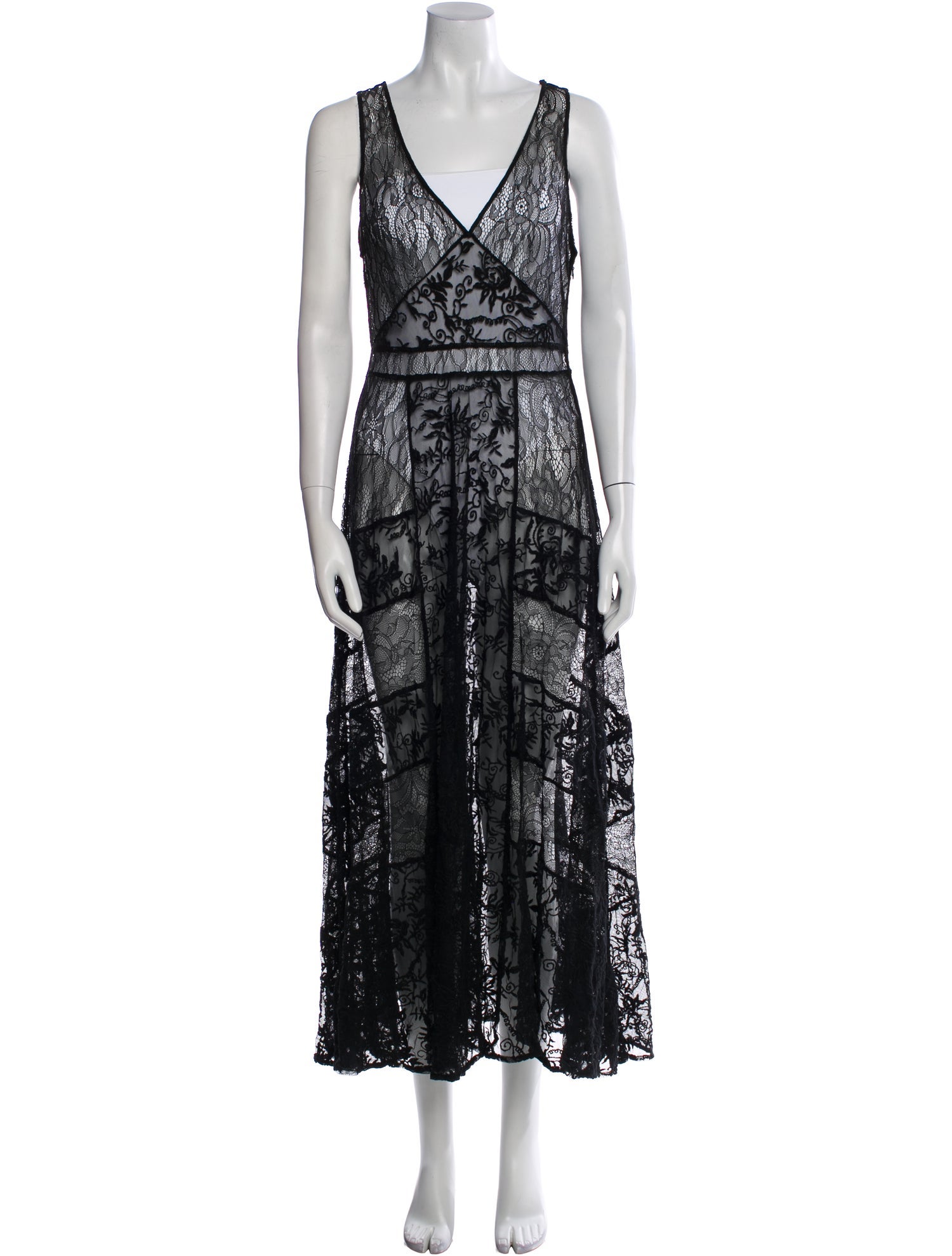 Alice + Olivia Lace Pattern Long Dress