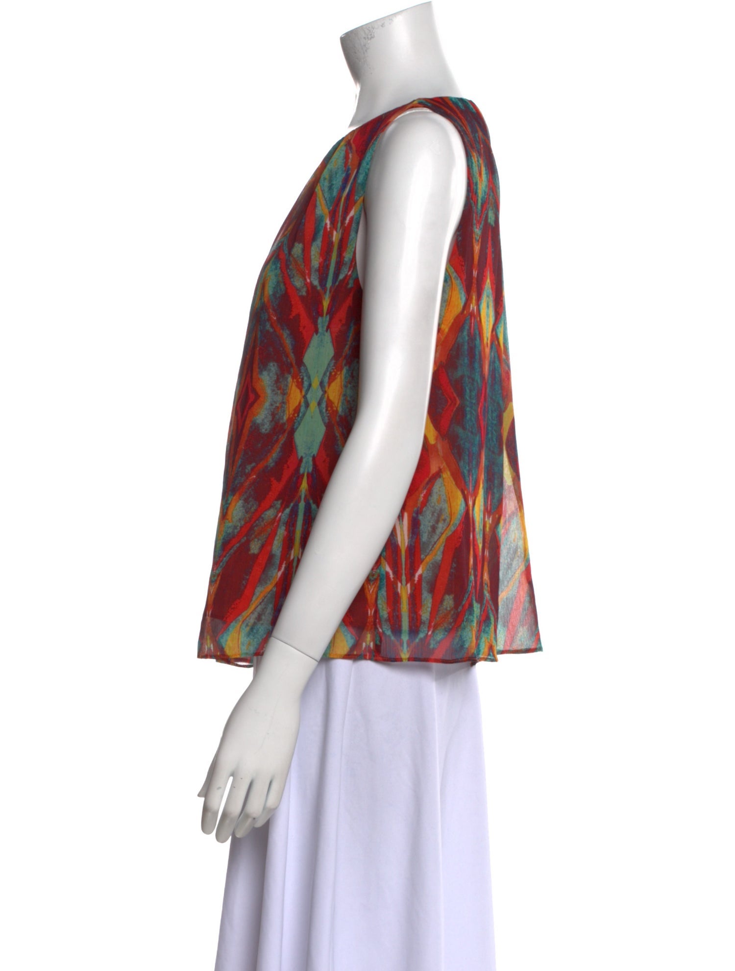 Alice + Olivia Printed Scoop Neck Blouse