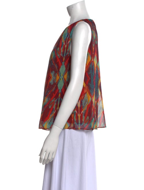 Alice + Olivia Printed Scoop Neck Blouse