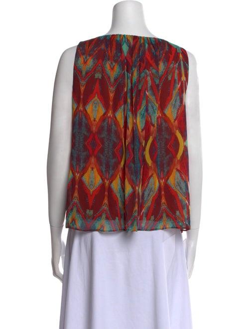 Alice + Olivia Printed Scoop Neck Blouse