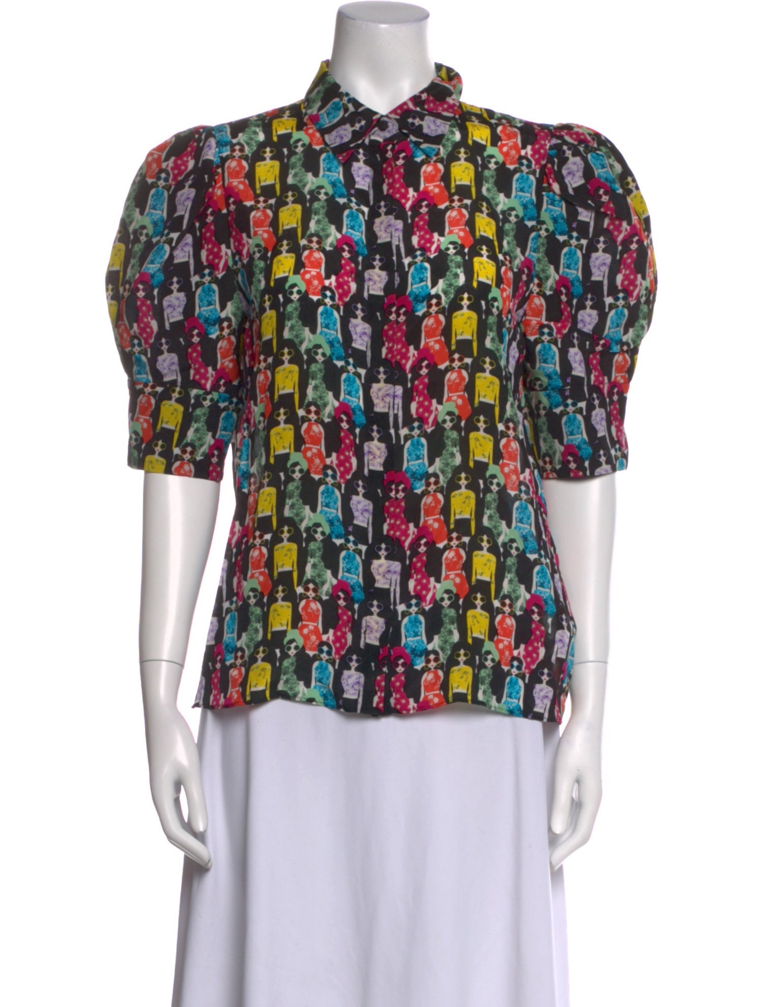 Alice + Olivia Silk Floral Print Blouse