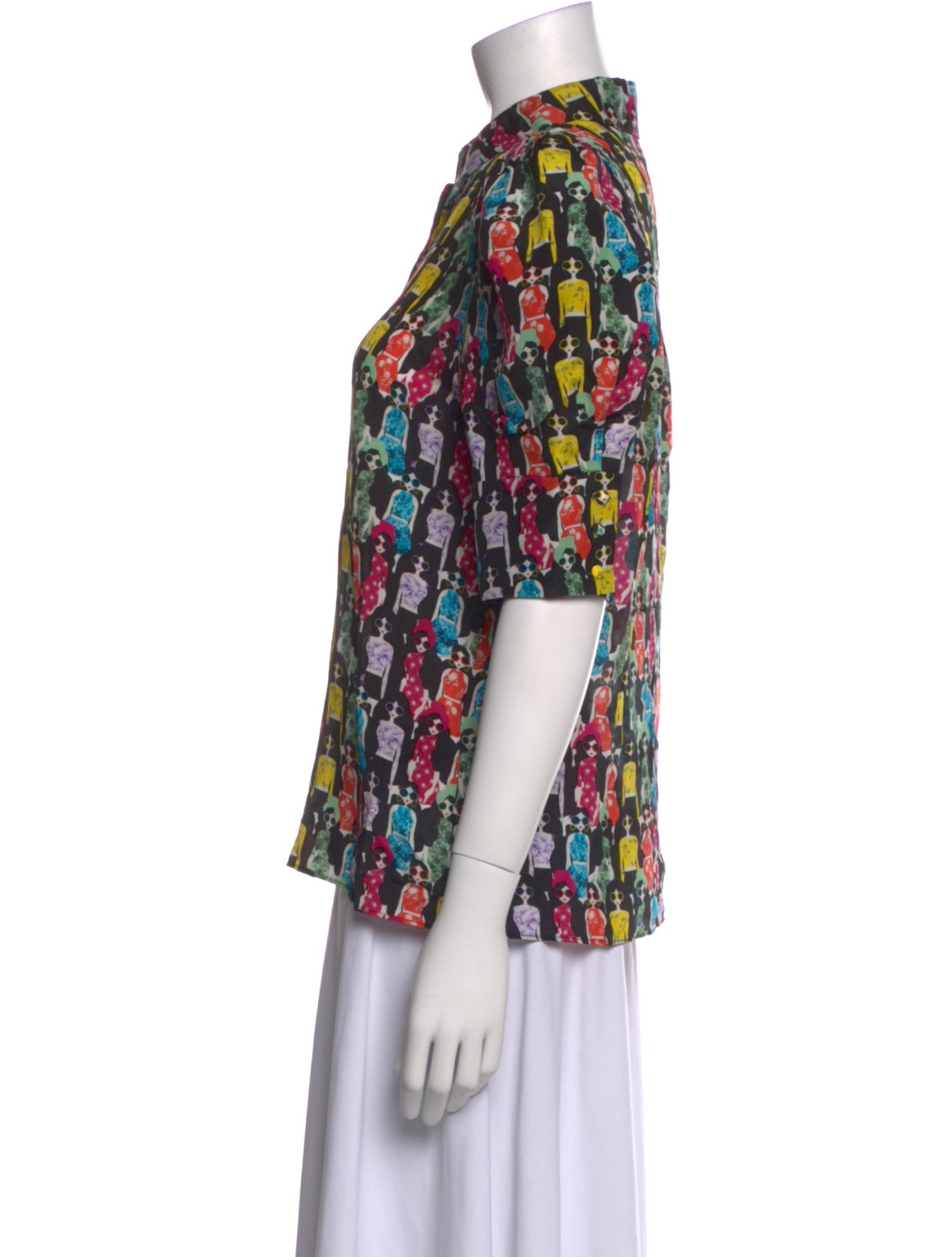 Alice + Olivia Silk Floral Print Blouse