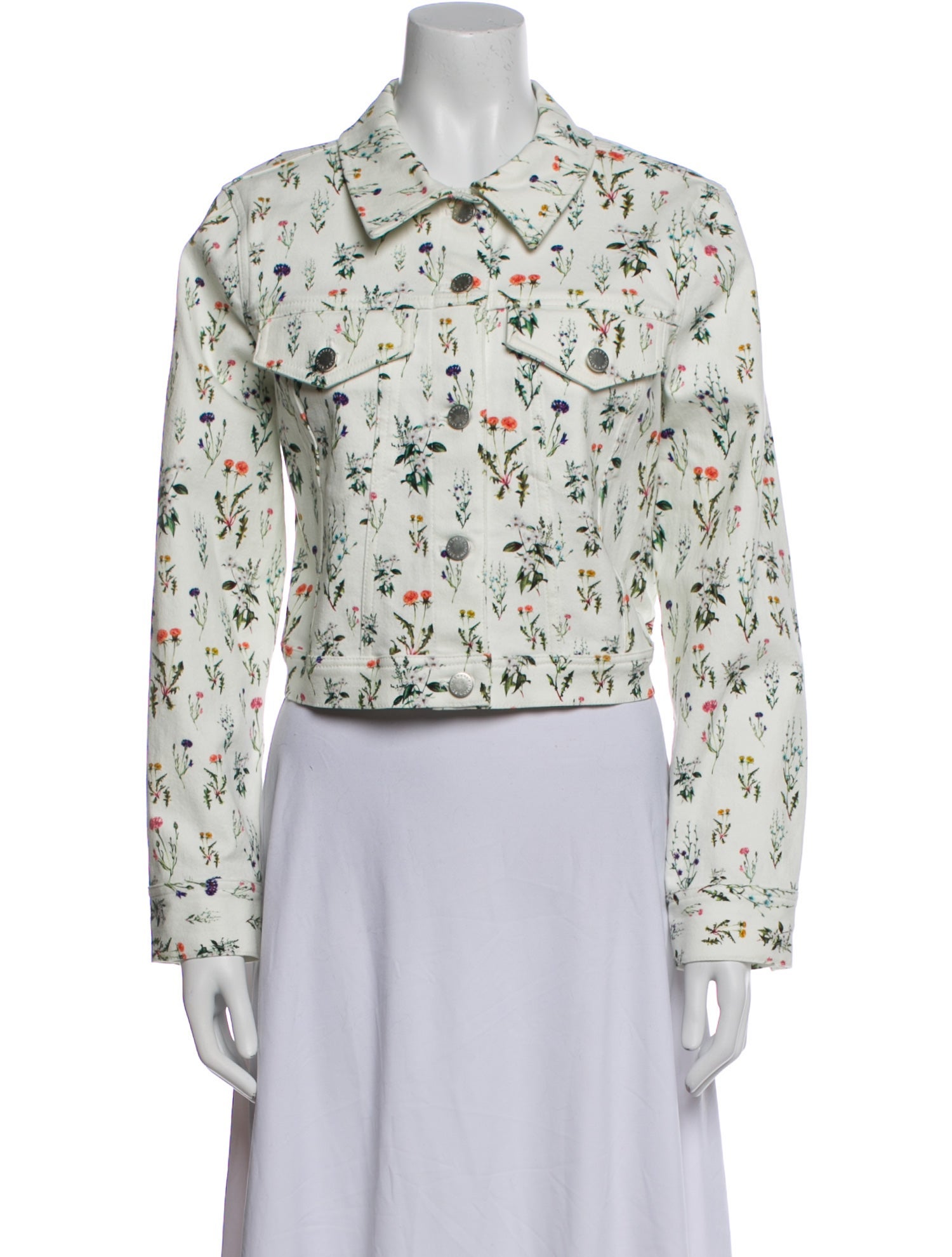 Alice + Olivia Floral Print Denim Jacket