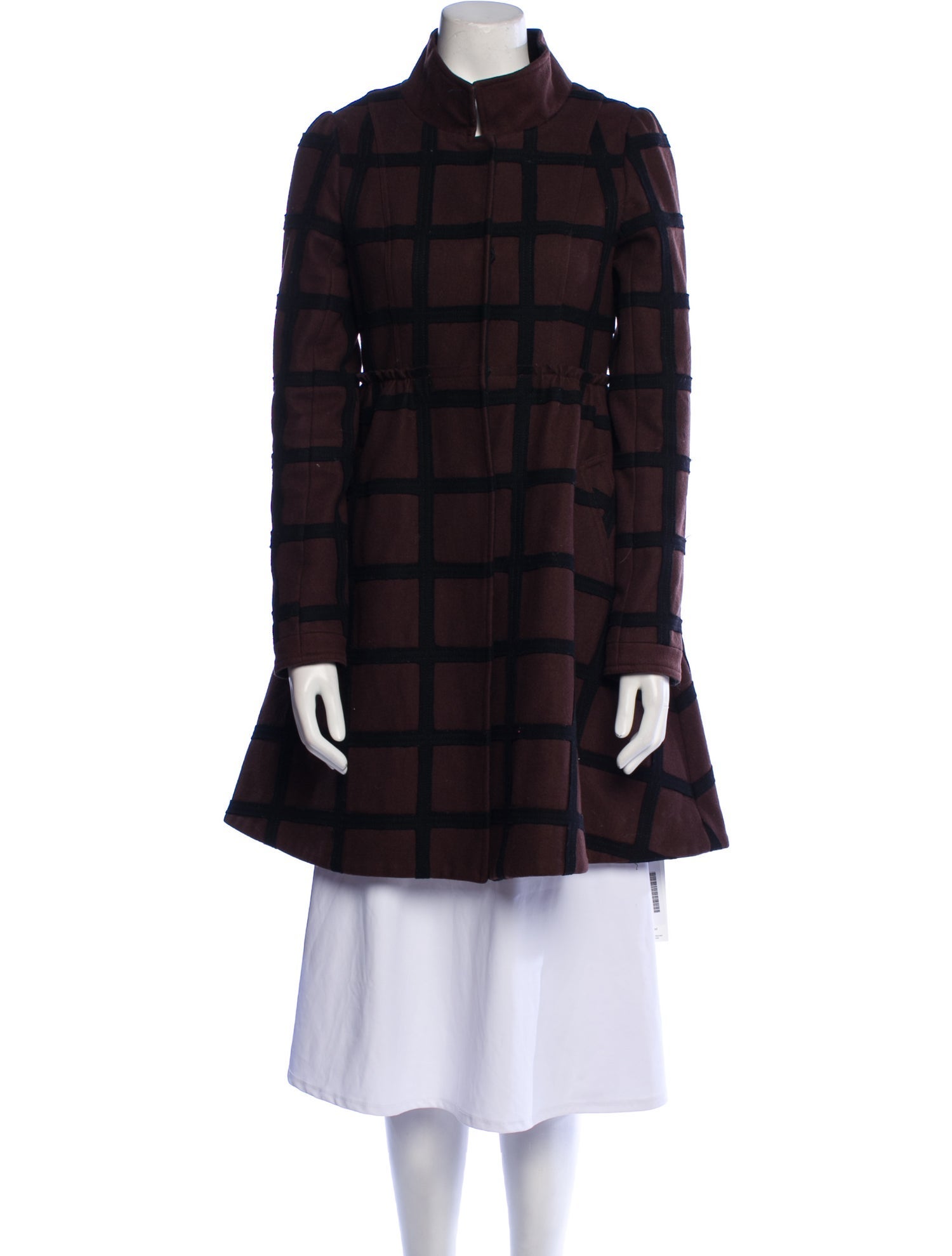 Alice + Olivia Wool Plaid Print Coat
