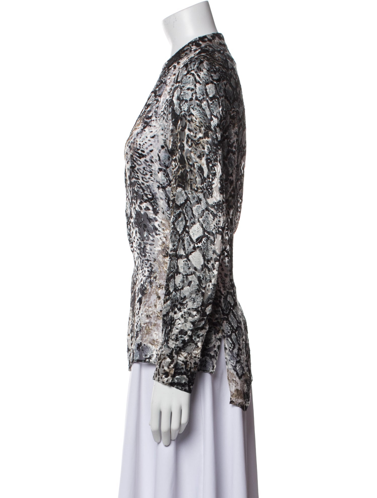 Alice + Olivia Printed V-Neck Blouse