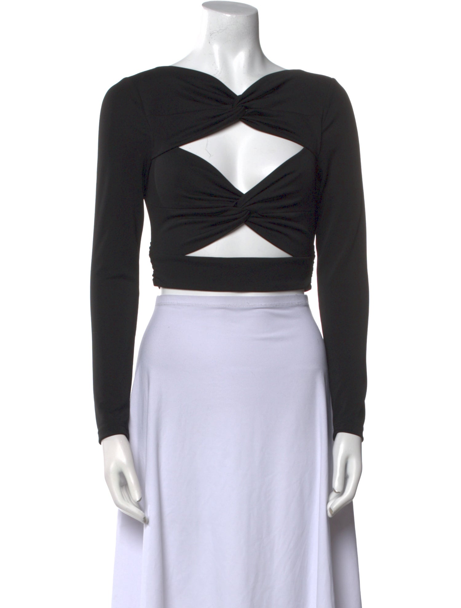 Alice + Olivia V-Neck Long Sleeve Crop Top