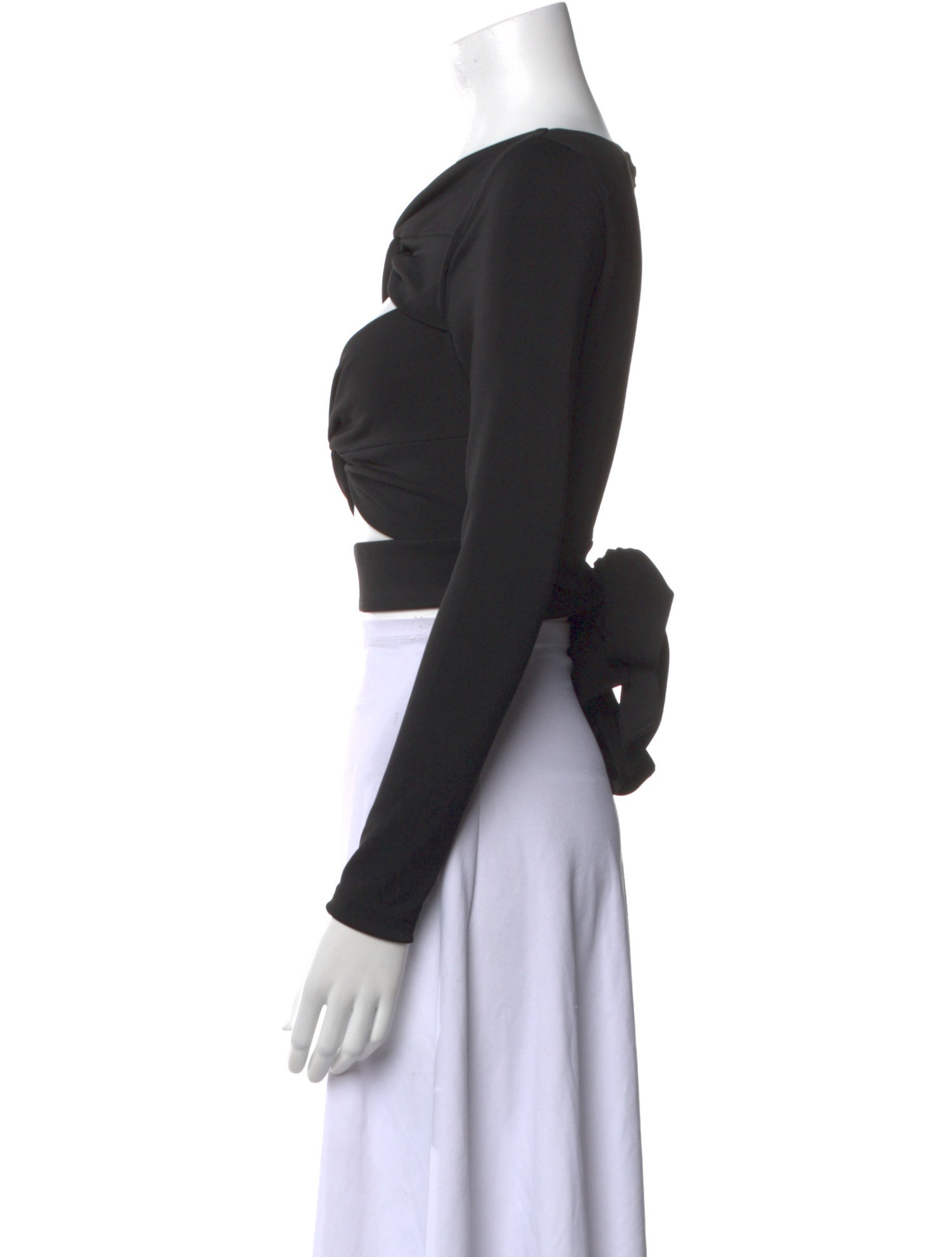 Alice + Olivia V-Neck Long Sleeve Crop Top