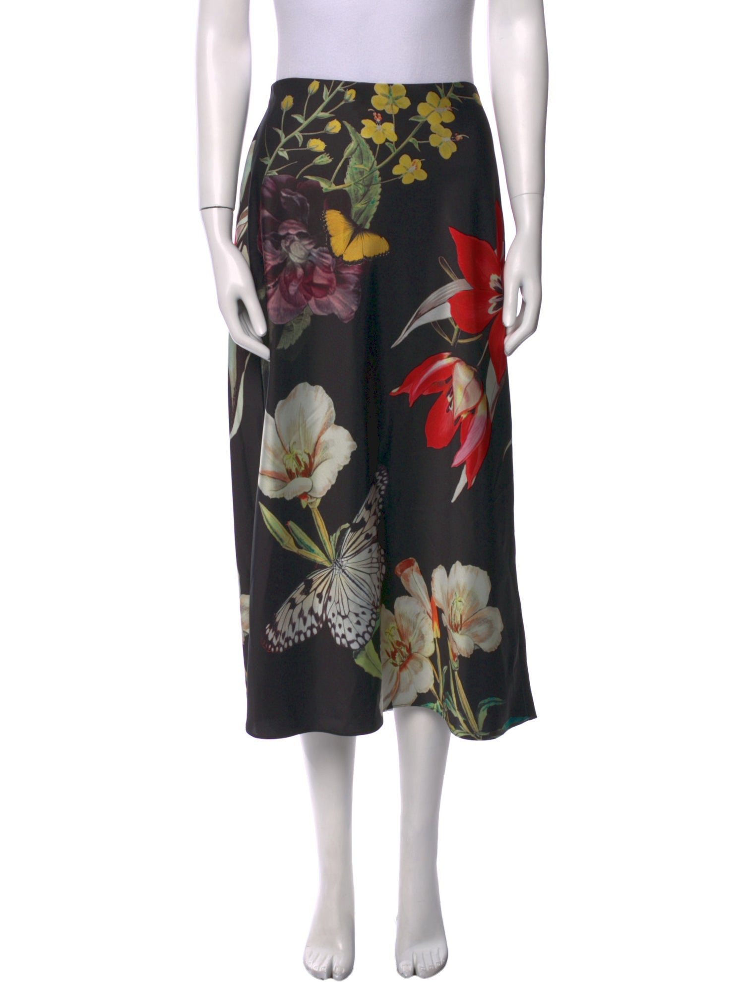 Alice + Olivia Floral Print Midi Length Skirt