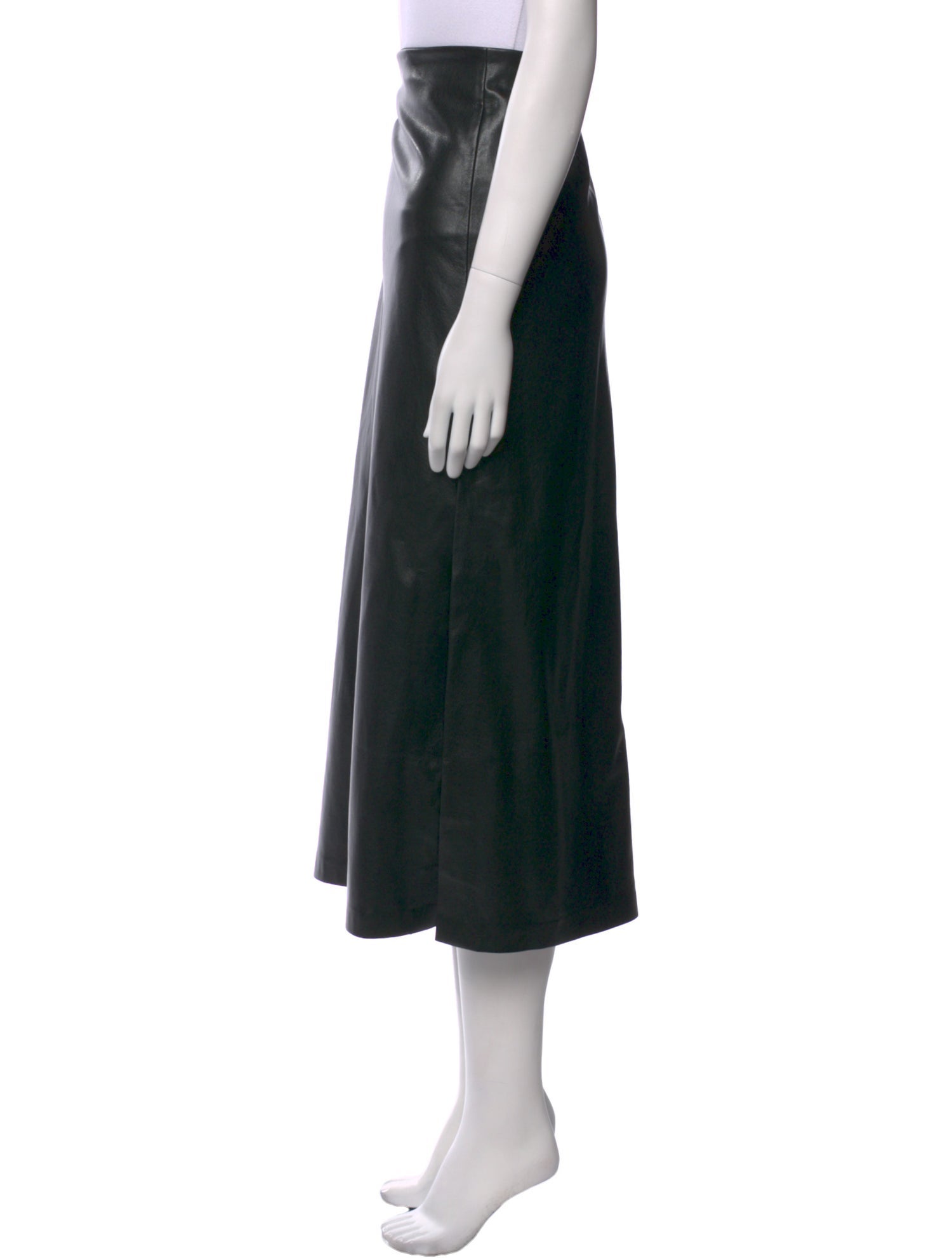 Alice + Olivia Faux Leather Midi Length Skirt