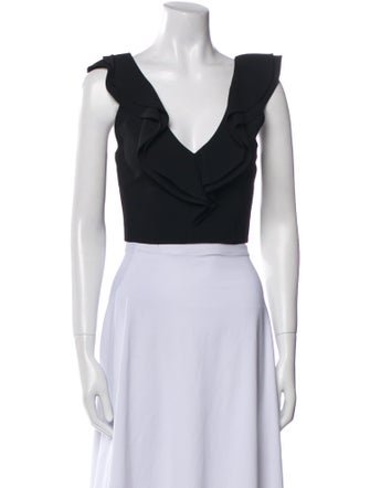 Alice + Olivia V-Neck Sleeveless Crop Top