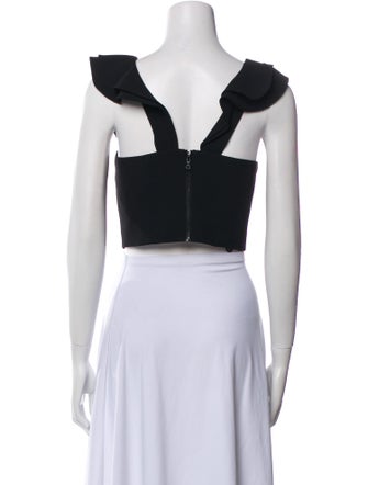 Alice + Olivia V-Neck Sleeveless Crop Top
