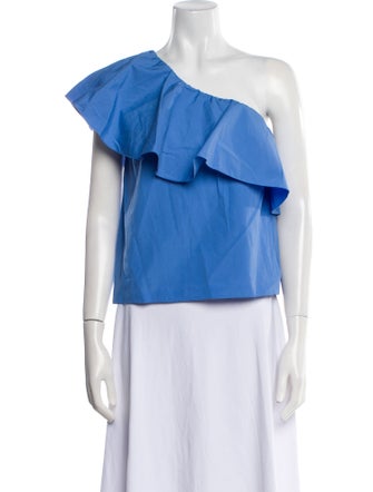 Alice + Olivia One-Shoulder Short Sleeve Crop Top