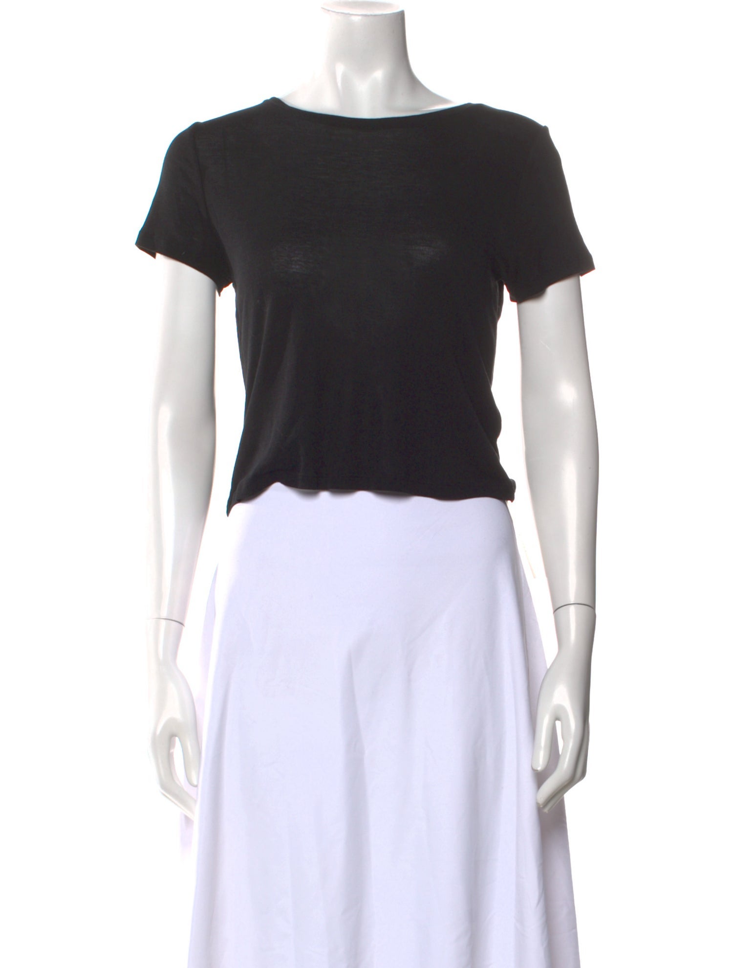 Alice + Olivia Bateau Neckline Short Sleeve Crop Top