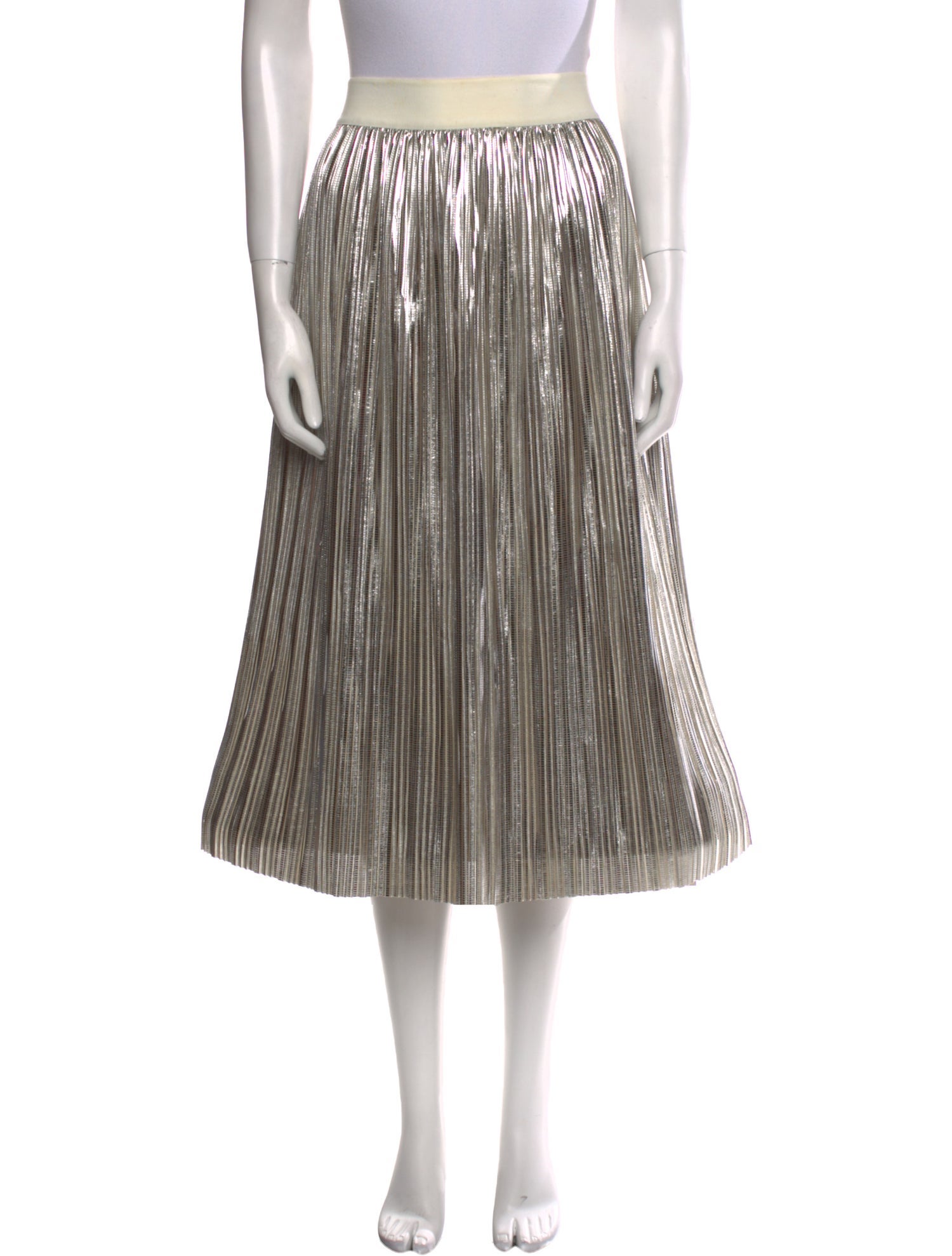 Alice + Olivia Pleated Accents Midi Length Skirt