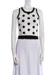 Alice + Olivia Polka Dot Print Crew Neck Crop Top