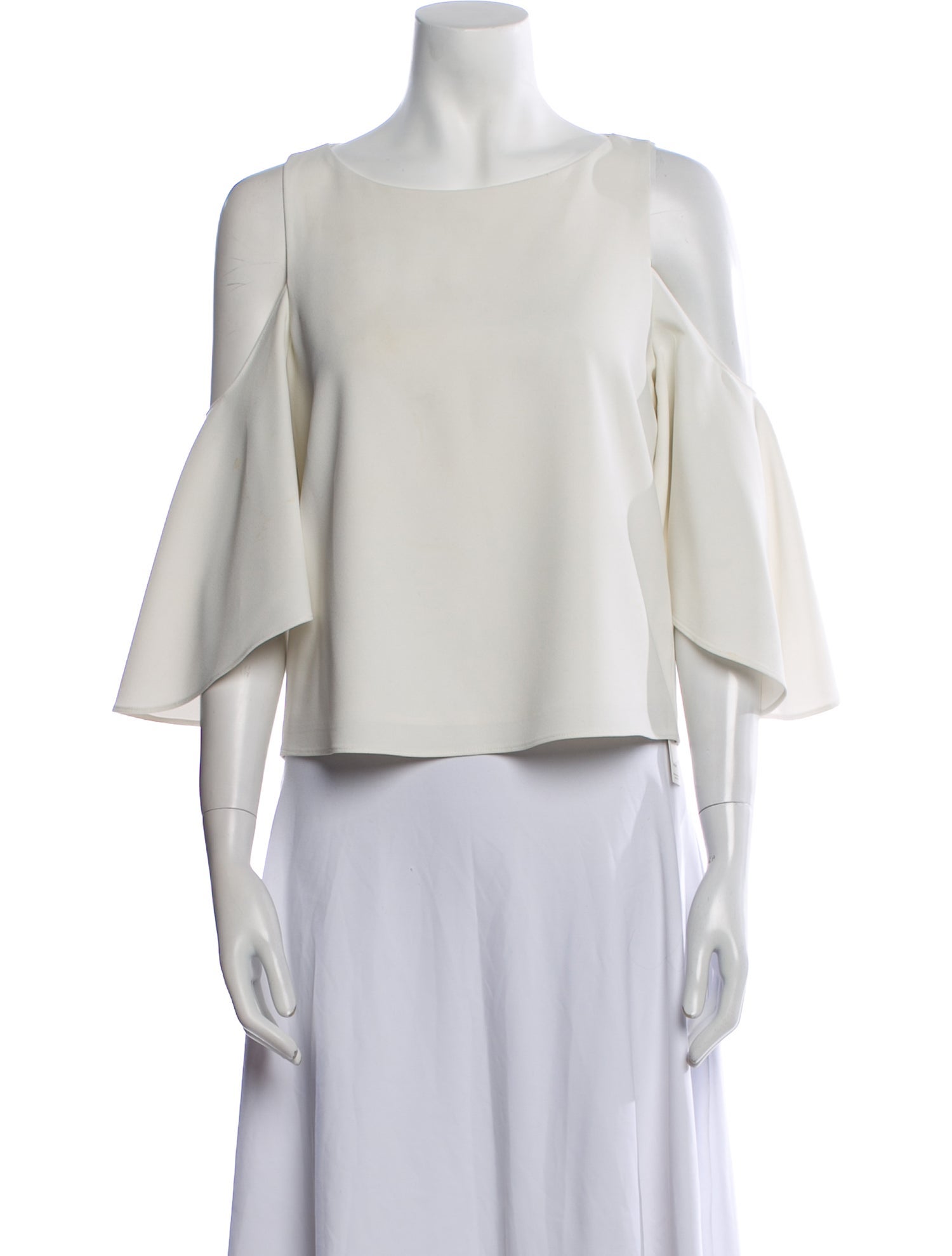 Alice + Olivia Scoop Neck Three-Quarter Sleeve Crop Top