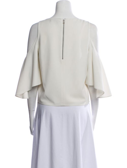 Alice + Olivia Scoop Neck Three-Quarter Sleeve Crop Top