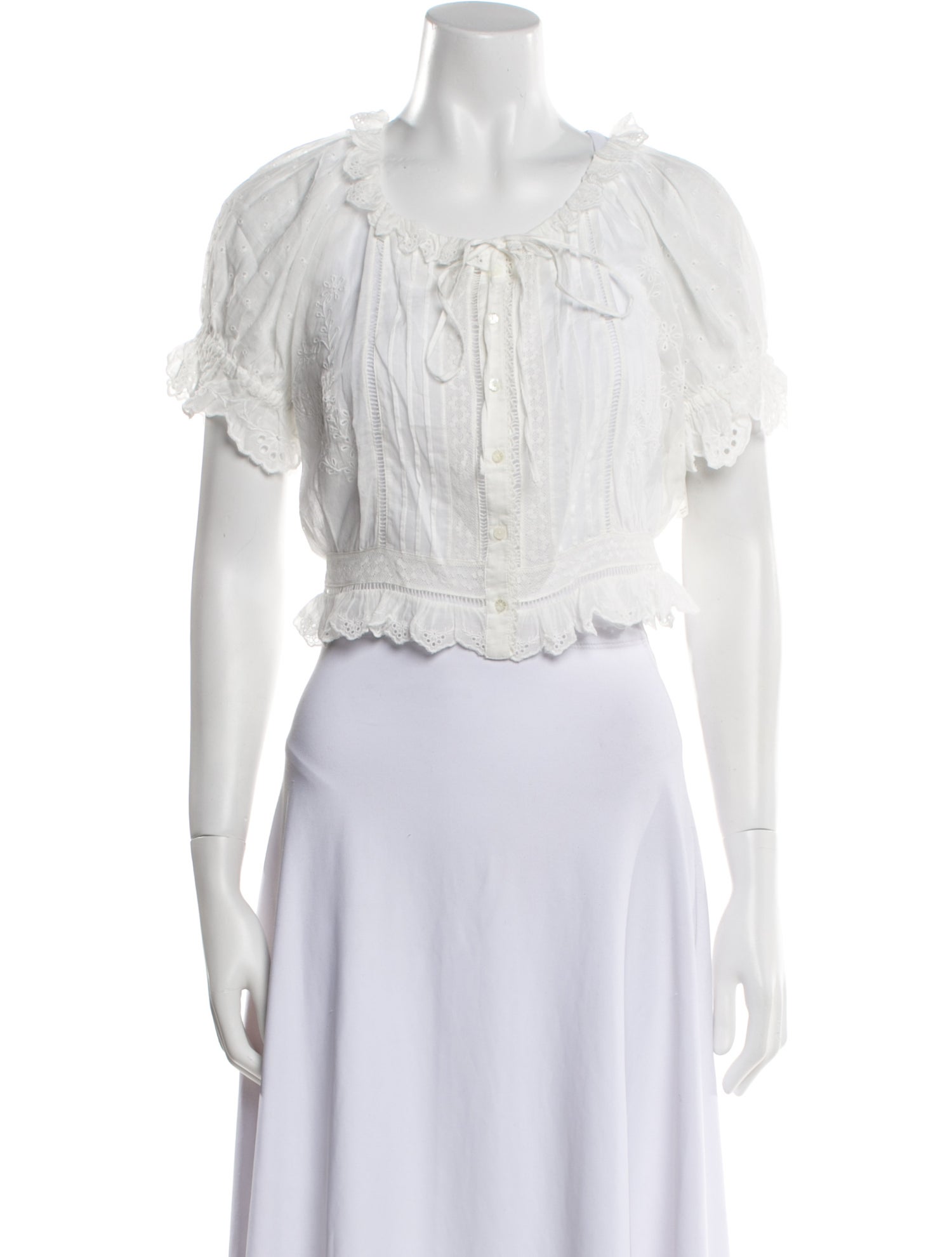 Alice + Olivia Scoop Neck Short Sleeve Crop Top w/ Tags