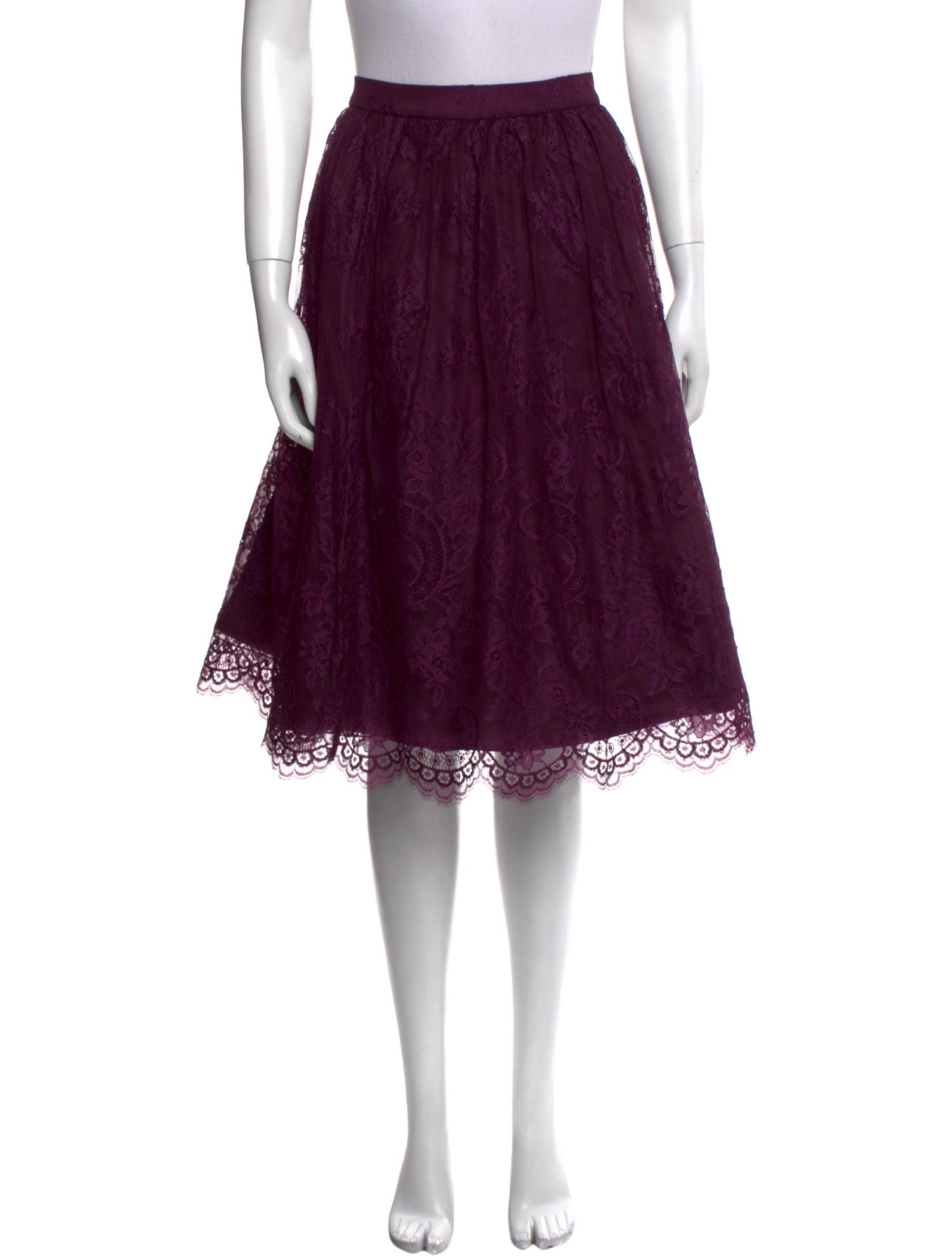 Alice + Olivia Mesh Accents Knee-Length Skirt