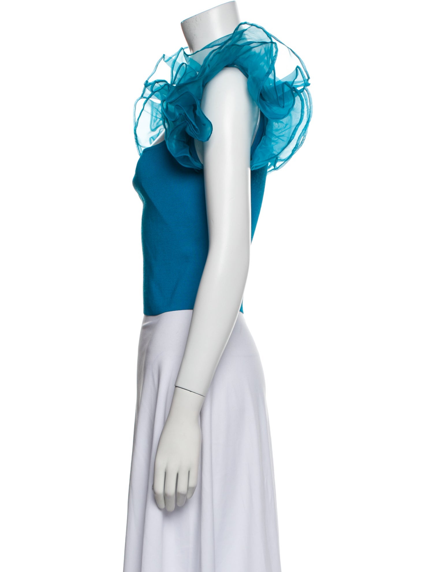 Alice + Olivia Square Neckline Short Sleeve Crop Top