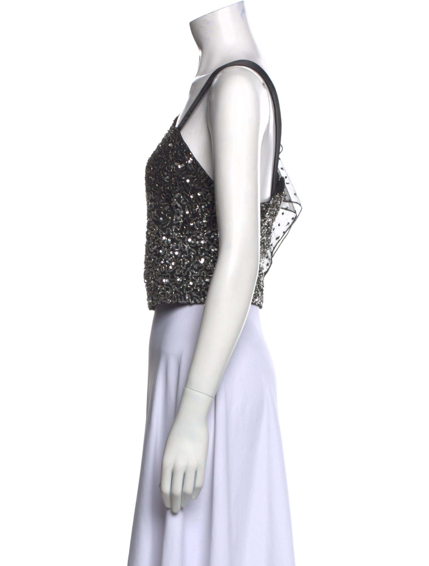 Alice + Olivia Nylon One-Shoulder Crop Top w/ Tags