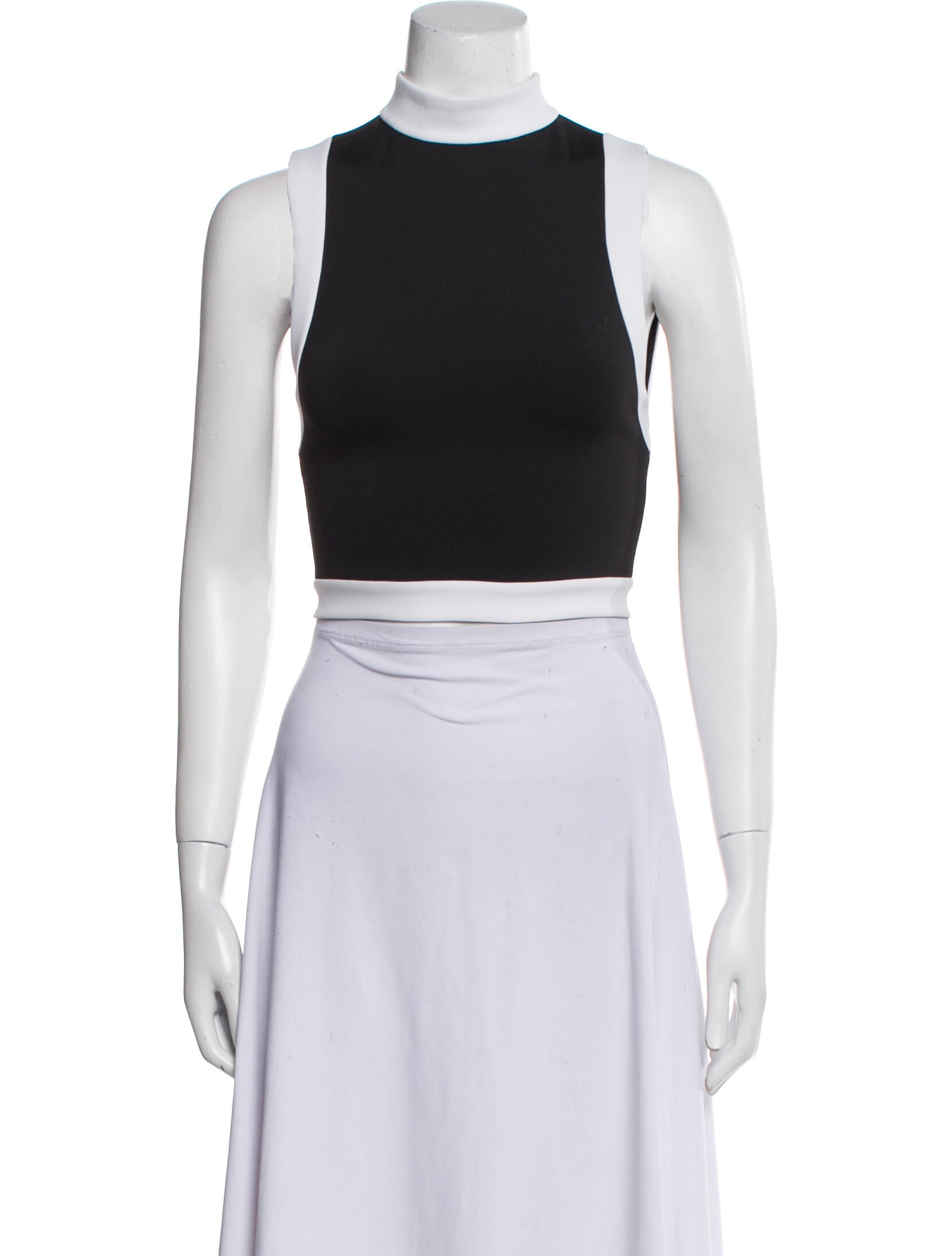 Alice + Olivia Mock Neck Sleeveless Crop Top