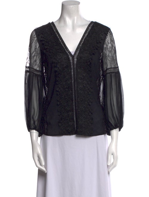 Alice + Olivia Silk V-Neck Blouse