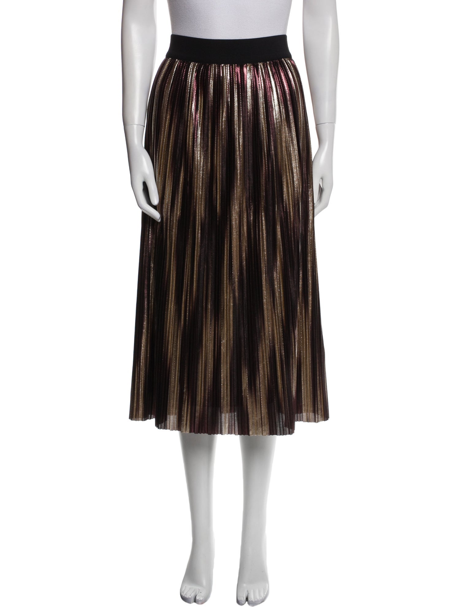 Alice + Olivia Pleated Accents Midi Length Skirt