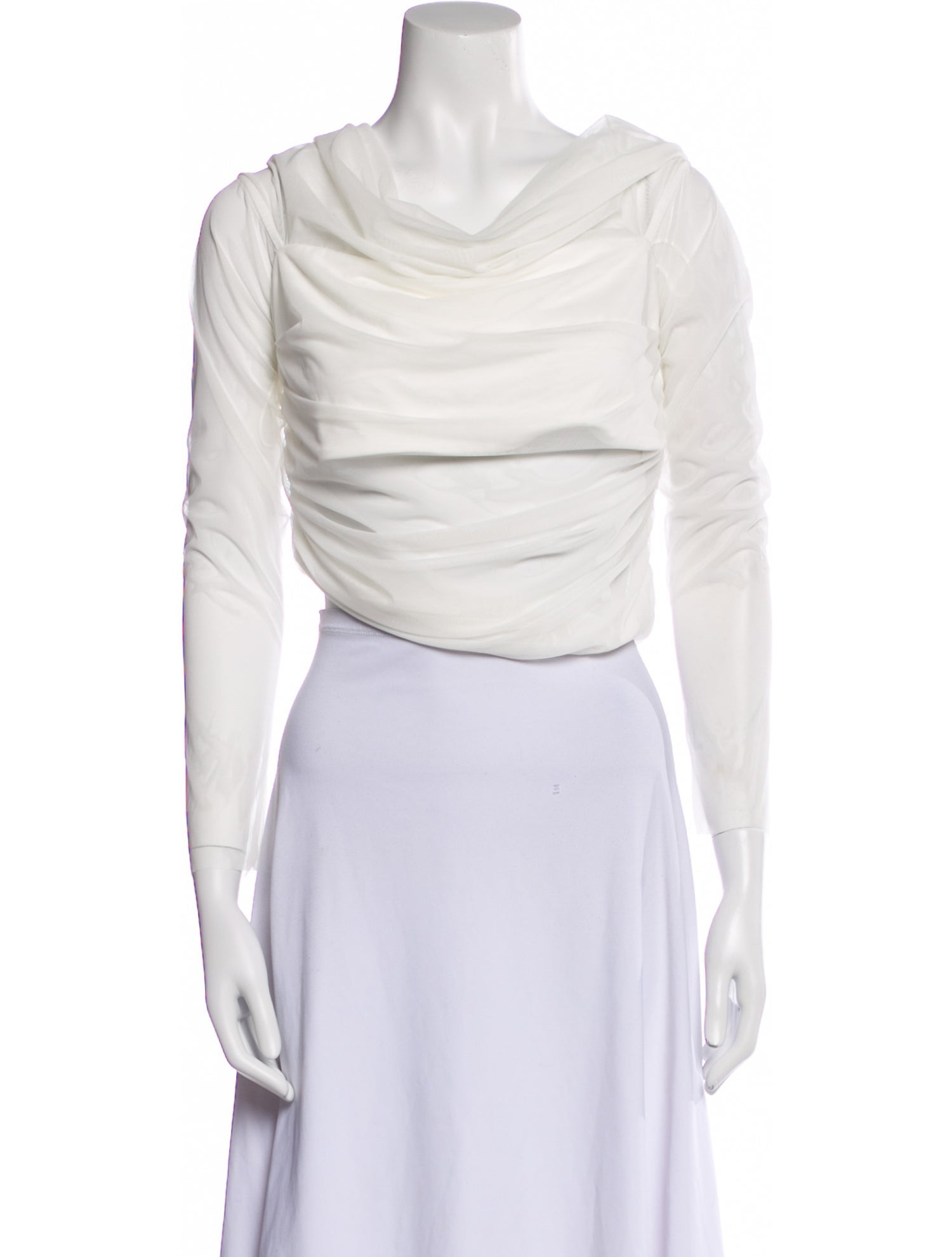 Alice + Olivia Nylon Cowl Neck Crop Top