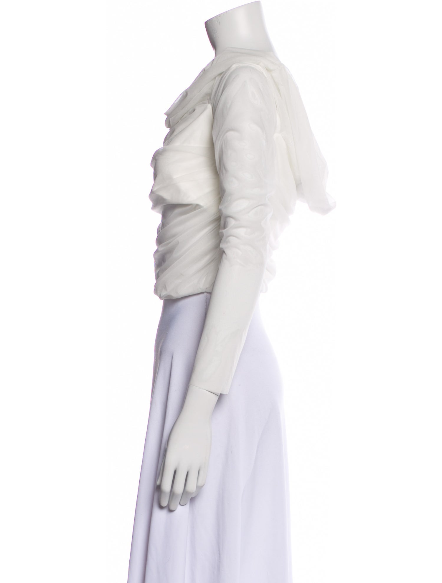 Alice + Olivia Nylon Cowl Neck Crop Top