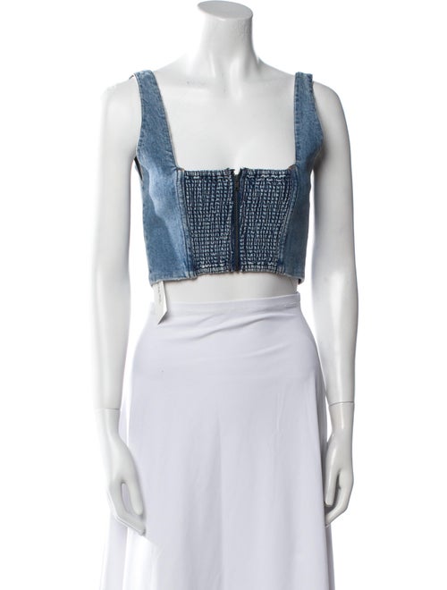 Alice + Olivia Square Neckline Sleeveless Crop Top