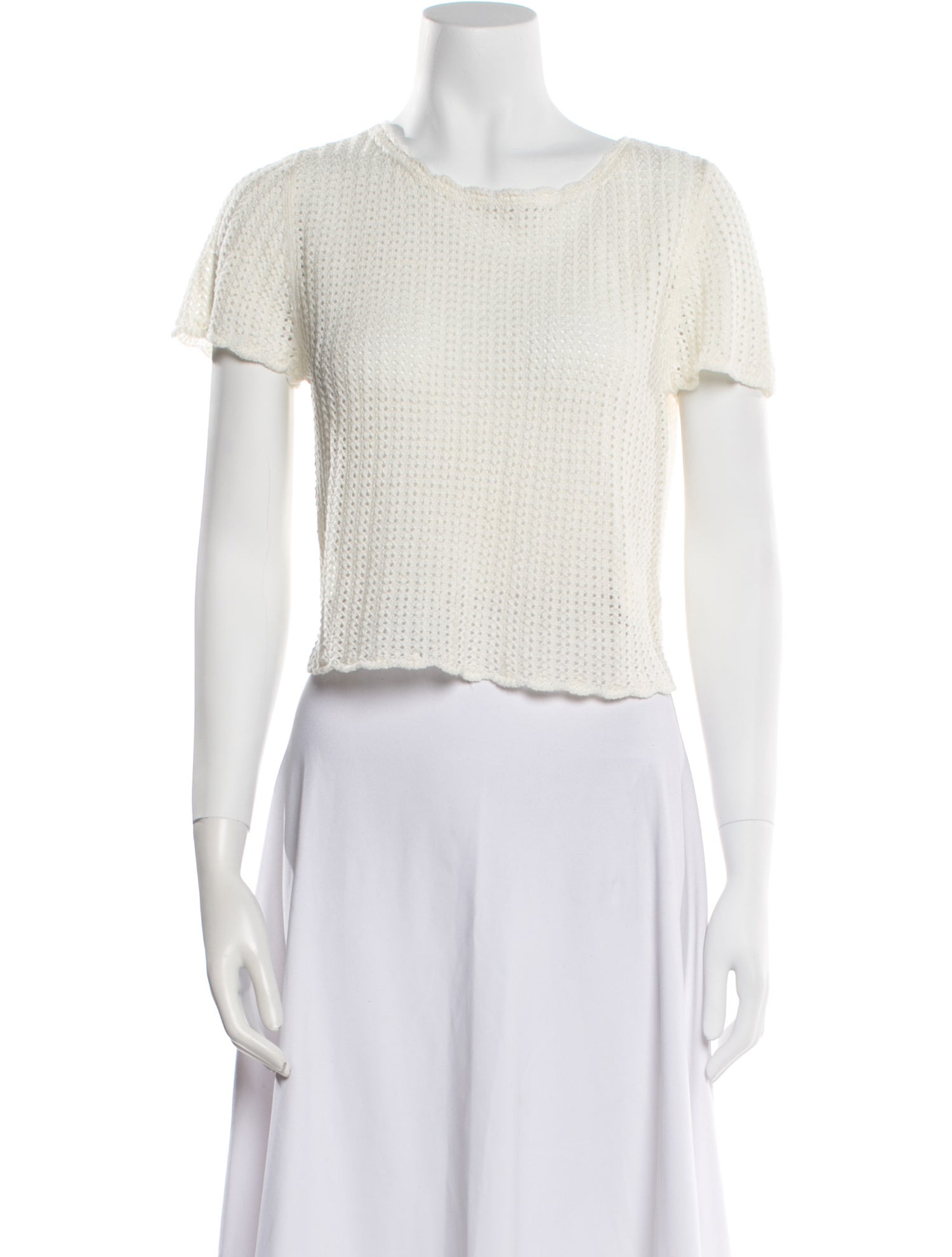 Alice + Olivia Bateau Neckline Short Sleeve Crop Top