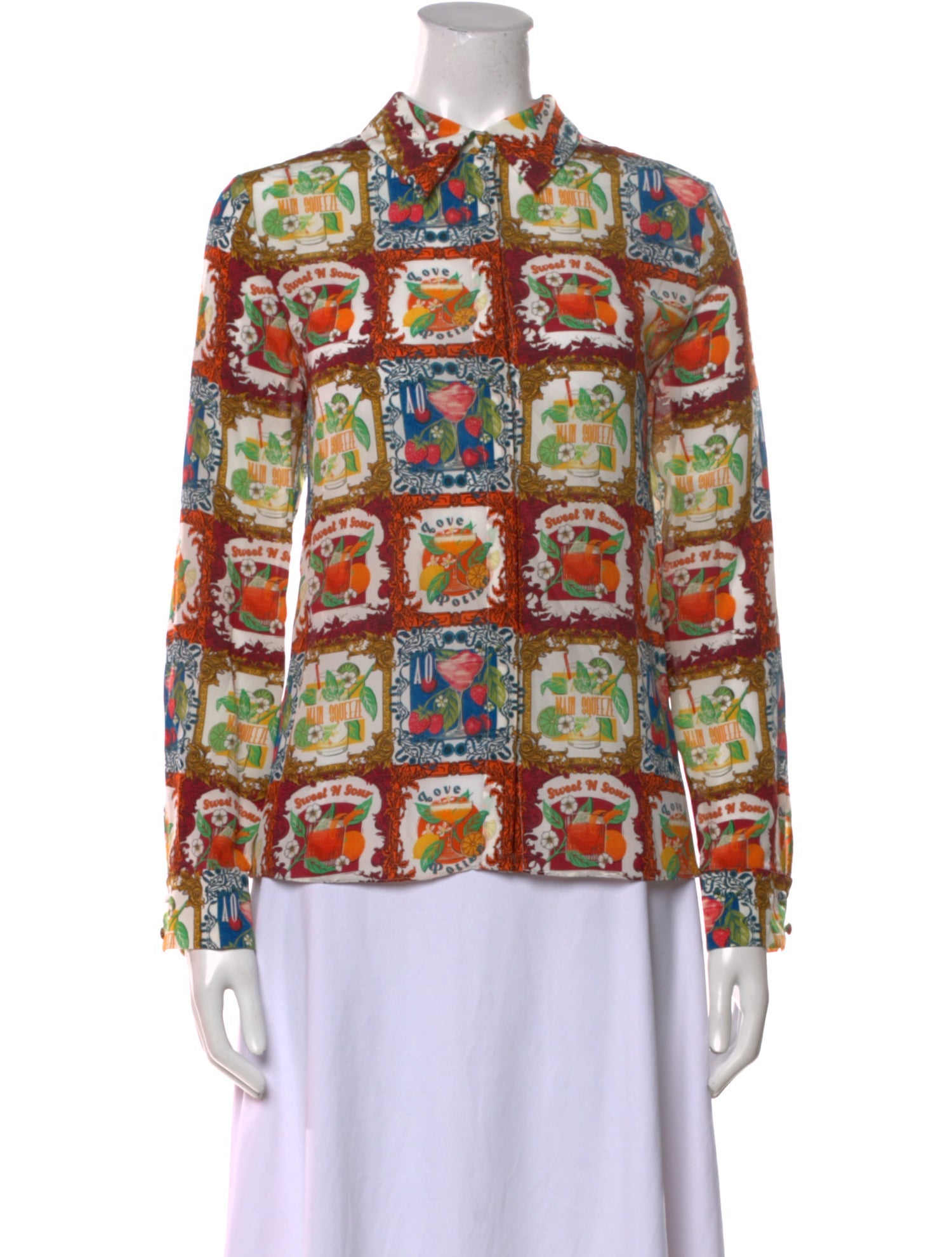 Alice + Olivia Silk Printed Blouse