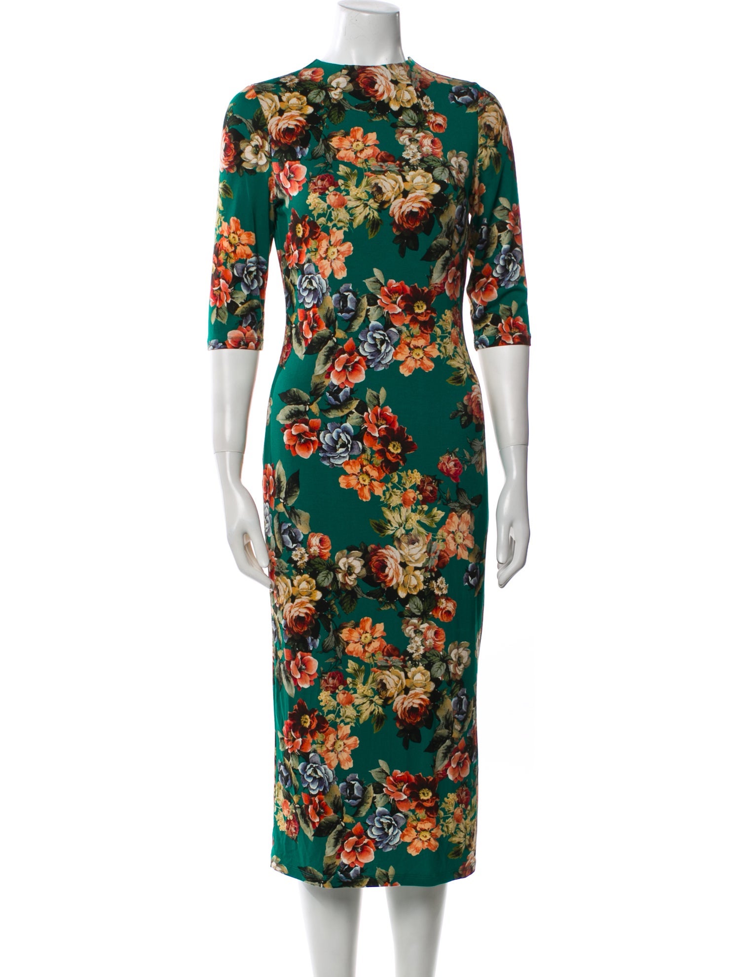 Alice + Olivia Floral Print Midi Length Dress