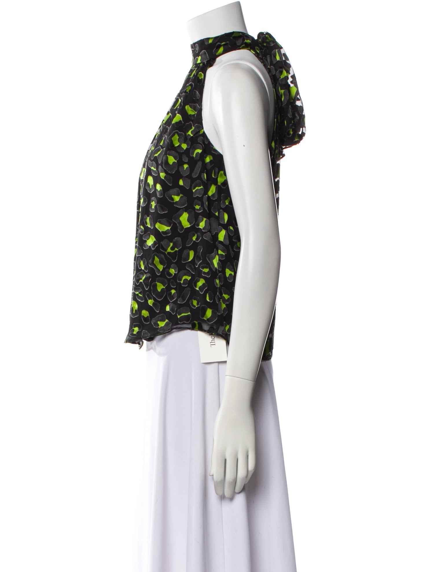 Alice + Olivia Animal Print Halterneck Crop Top