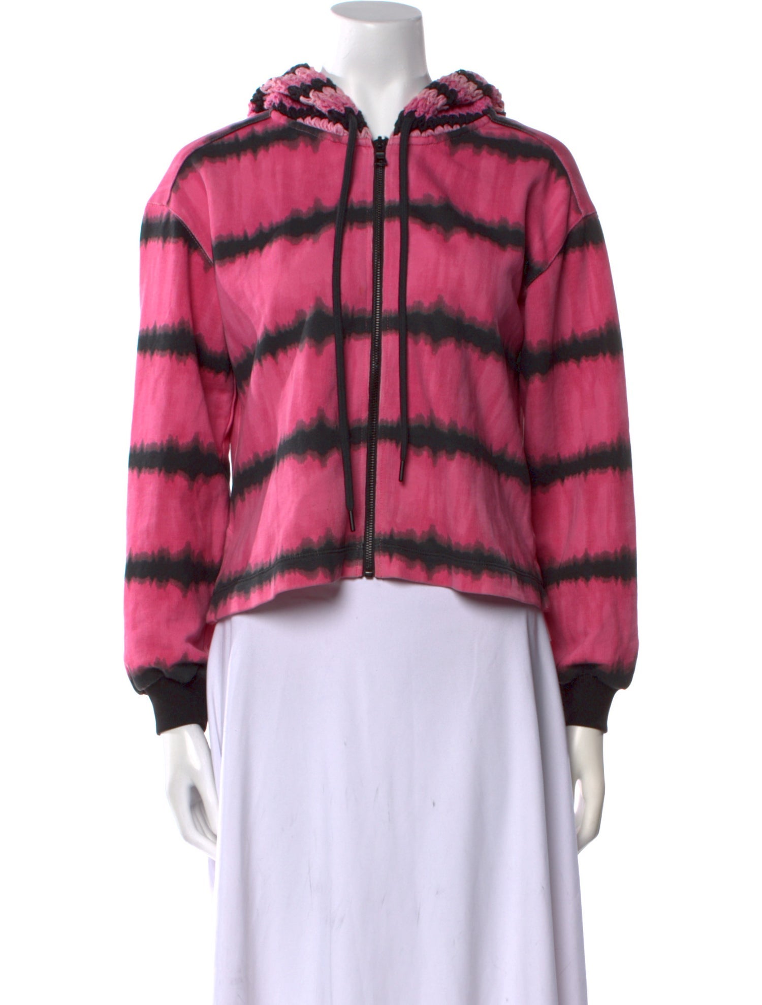 Alice + Olivia Tie-Dye Print V-Neck Sweatshirt