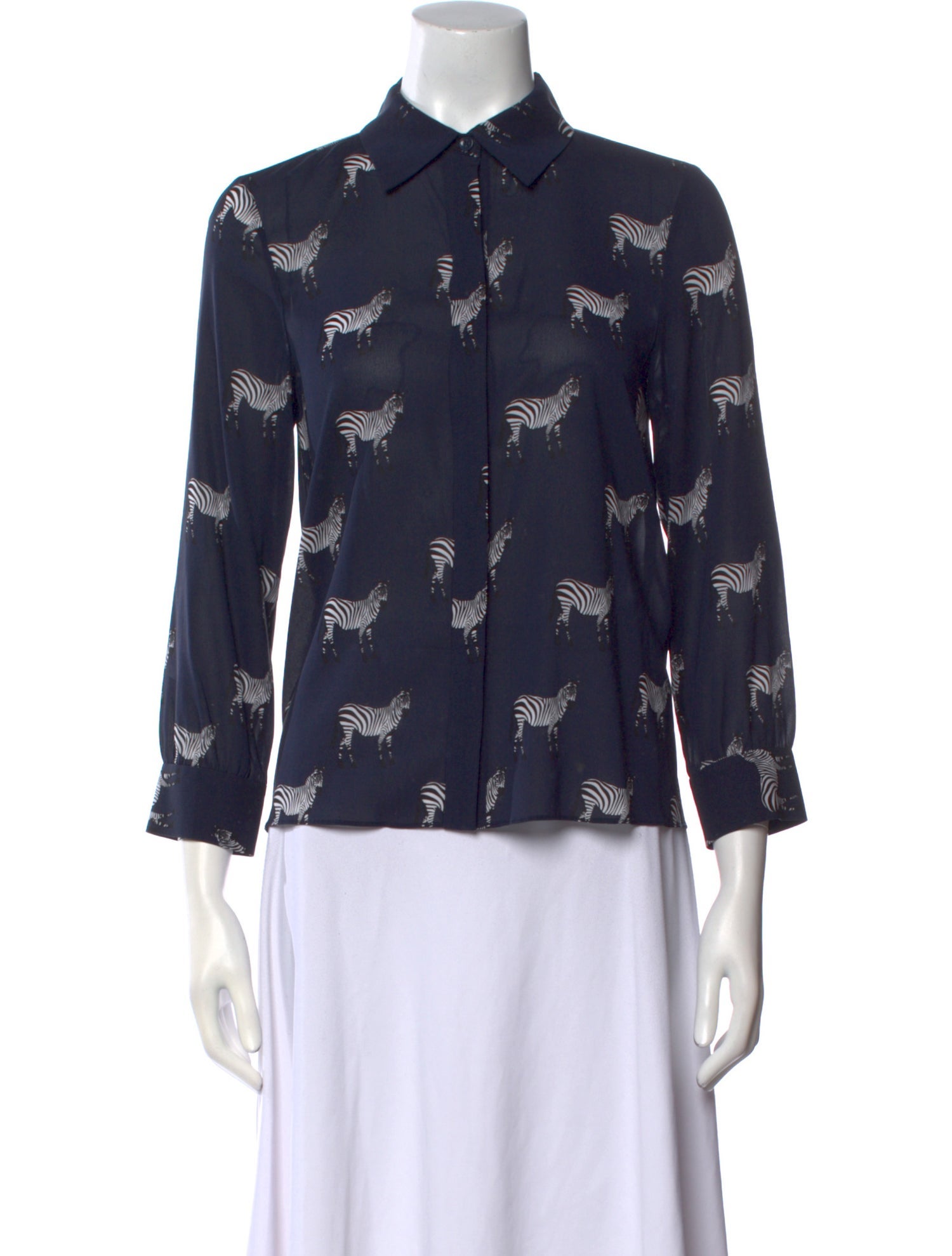 Alice + Olivia Silk Printed Button-Up Top