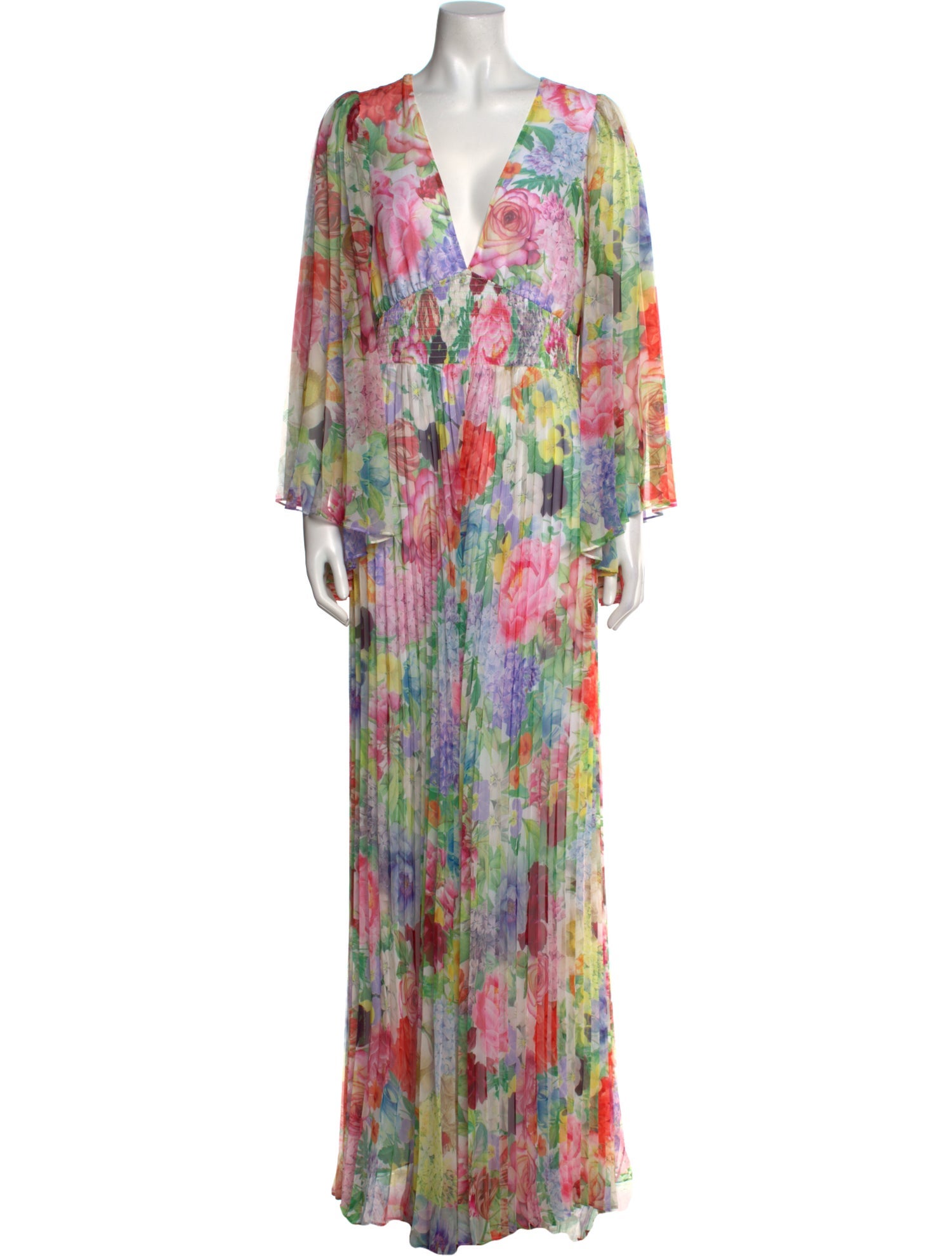 Alice + Olivia Floral Print V-Neck Jumpsuit