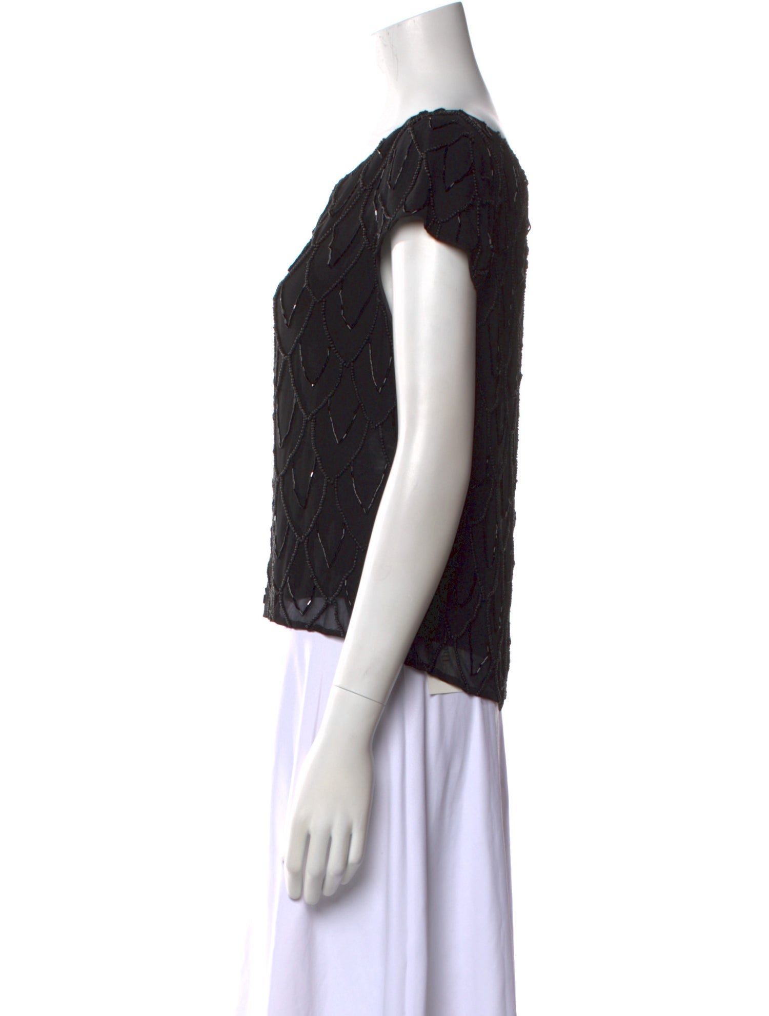 Alice + Olivia Silk Bateau Neckline Top