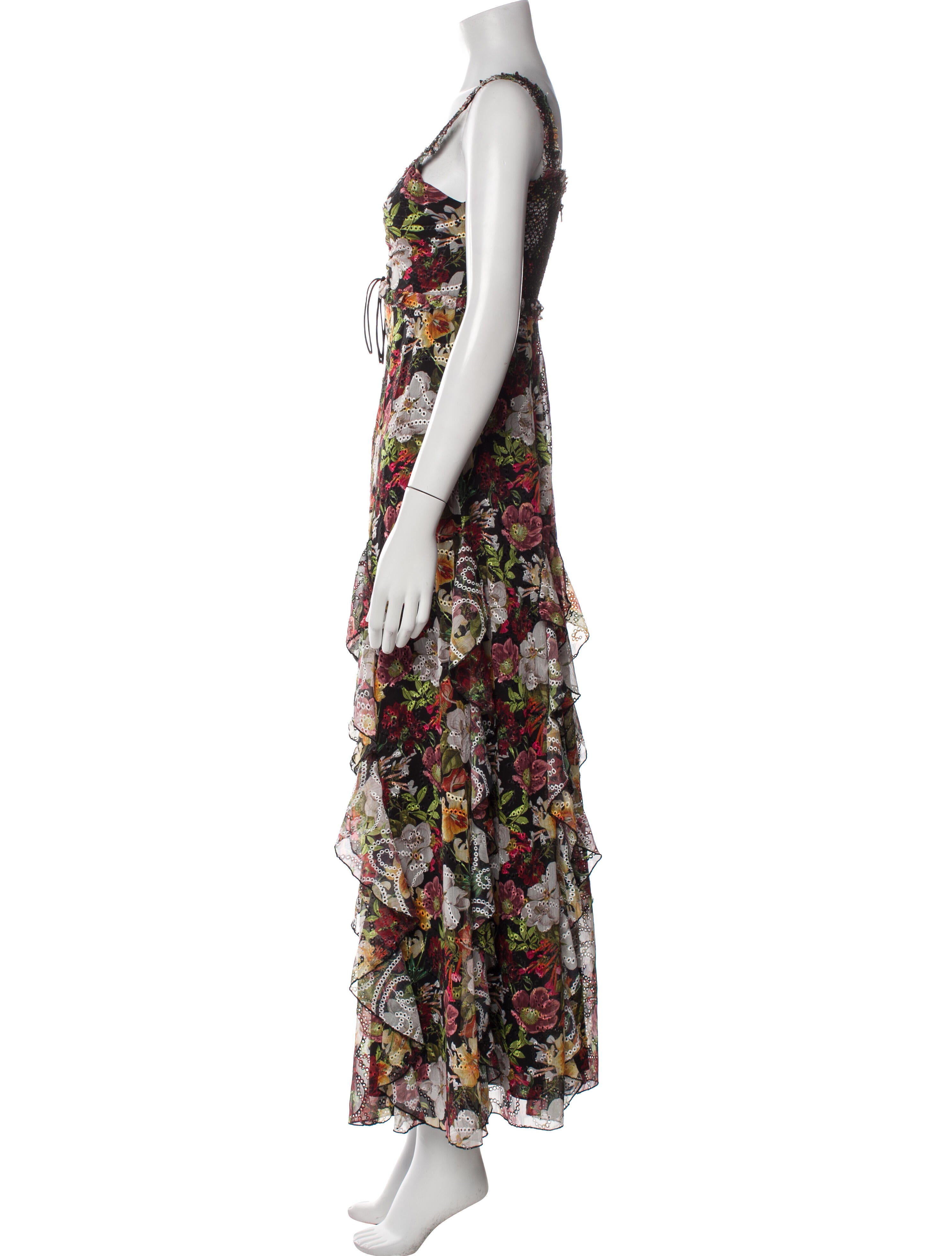 Alice + Olivia Floral Print Long Dress