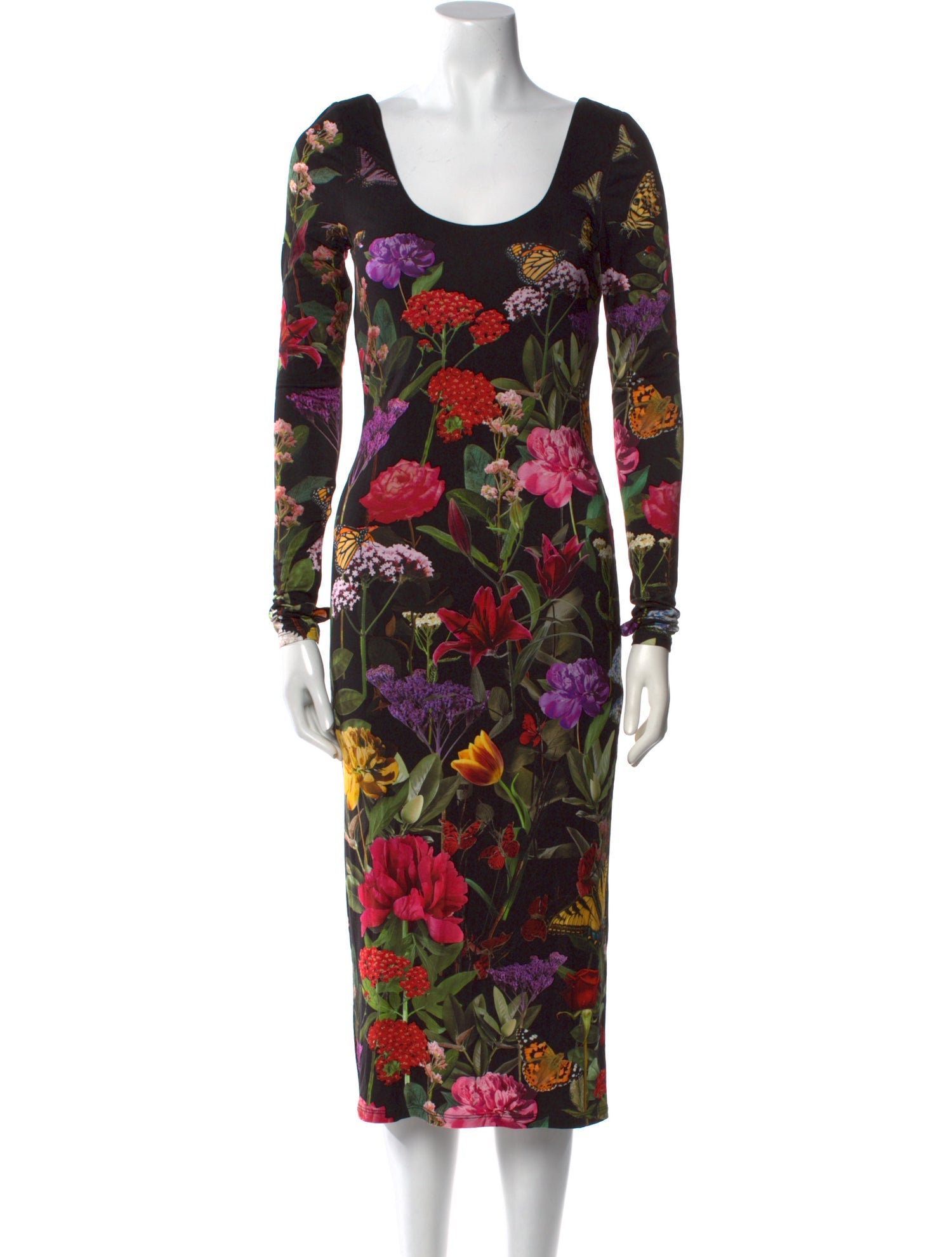 Alice + Olivia Floral Print Midi Length Dress w/ Tags