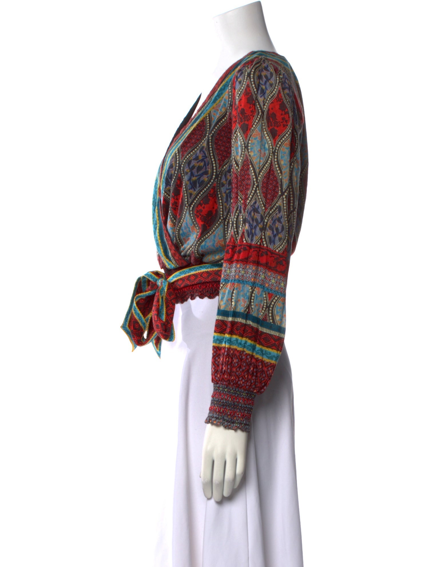 Alice + Olivia Printed V-Neck Crop Top w/ Tags