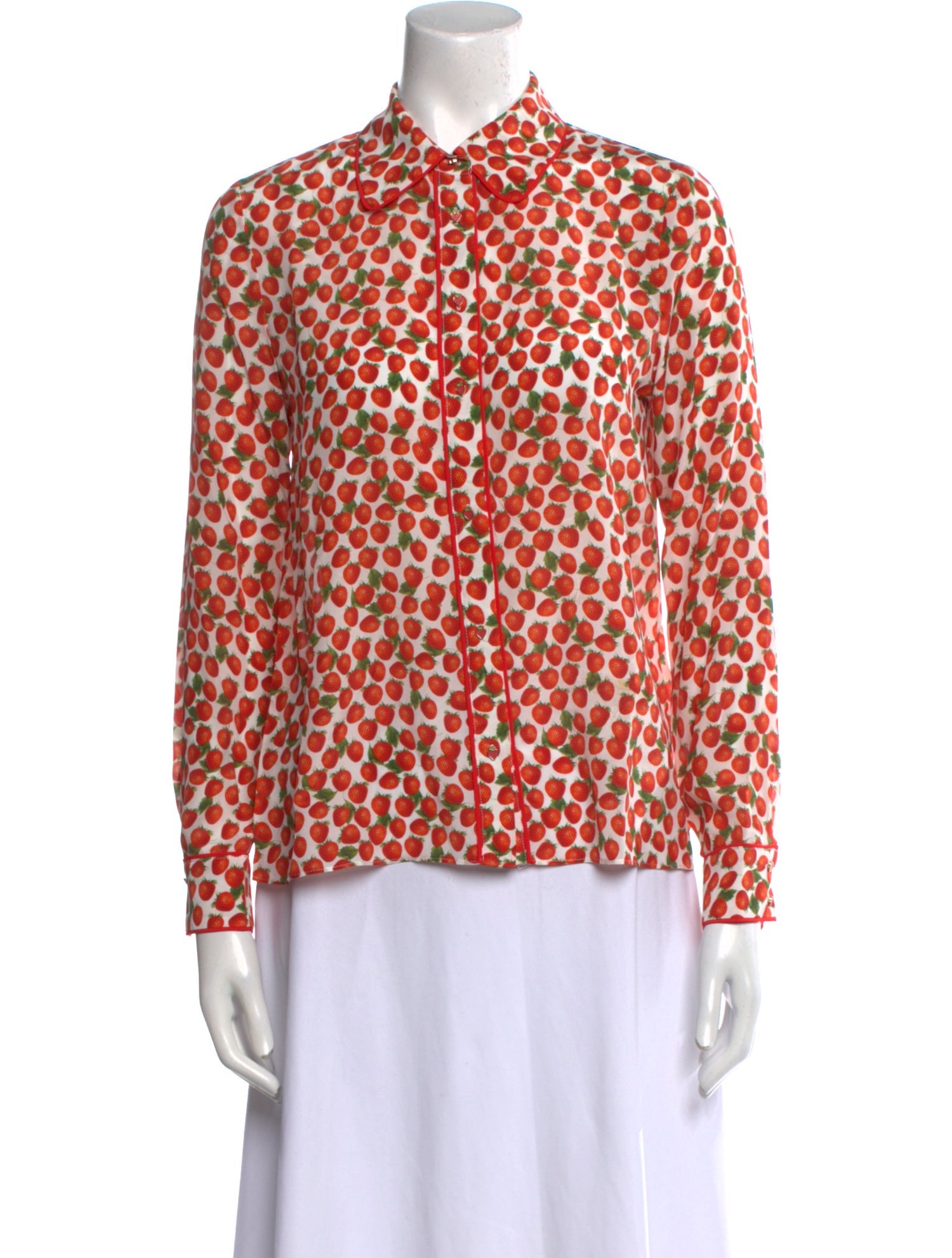 Alice + Olivia Silk Printed Button-Up Top