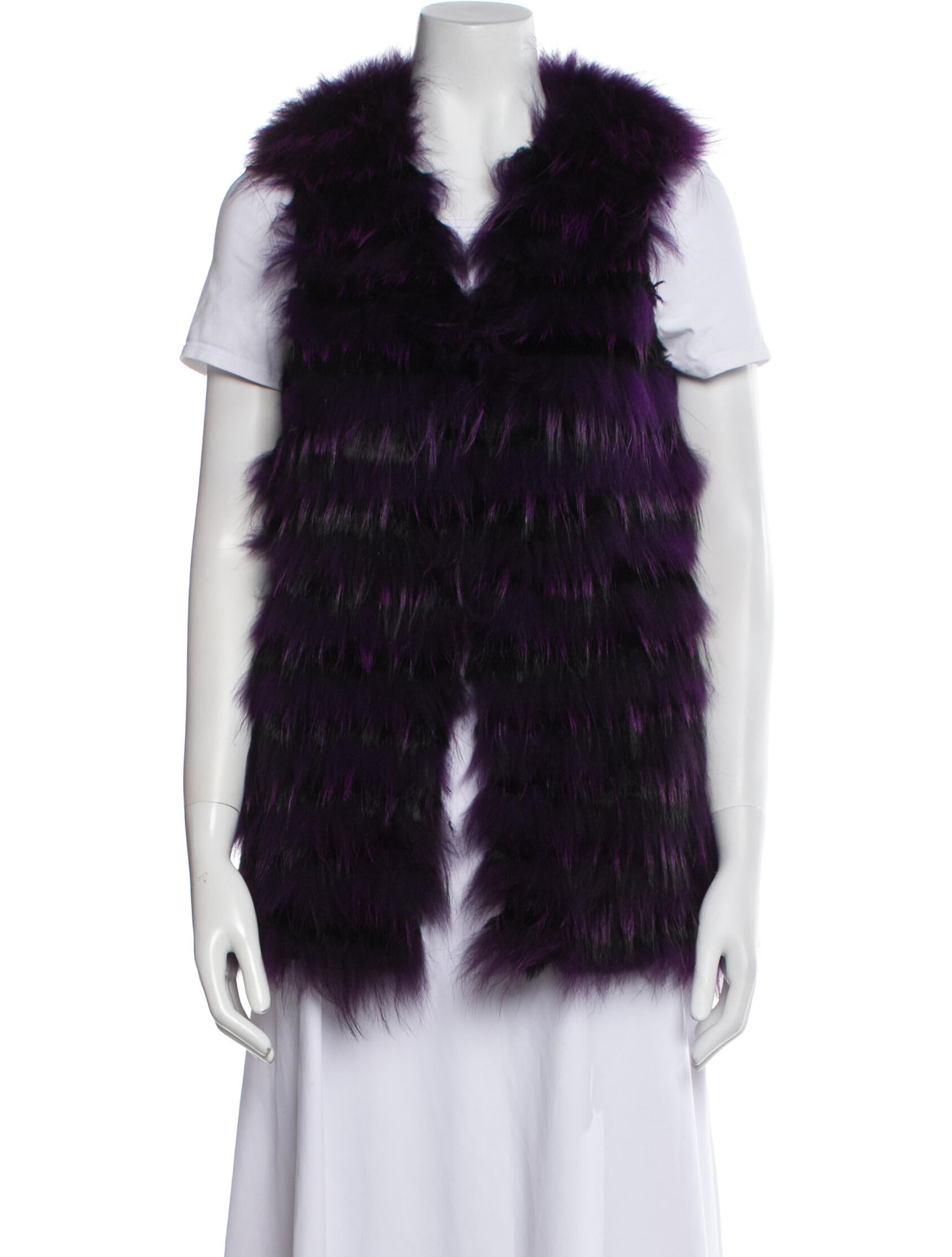Alice + Olivia Striped Fur Jacket