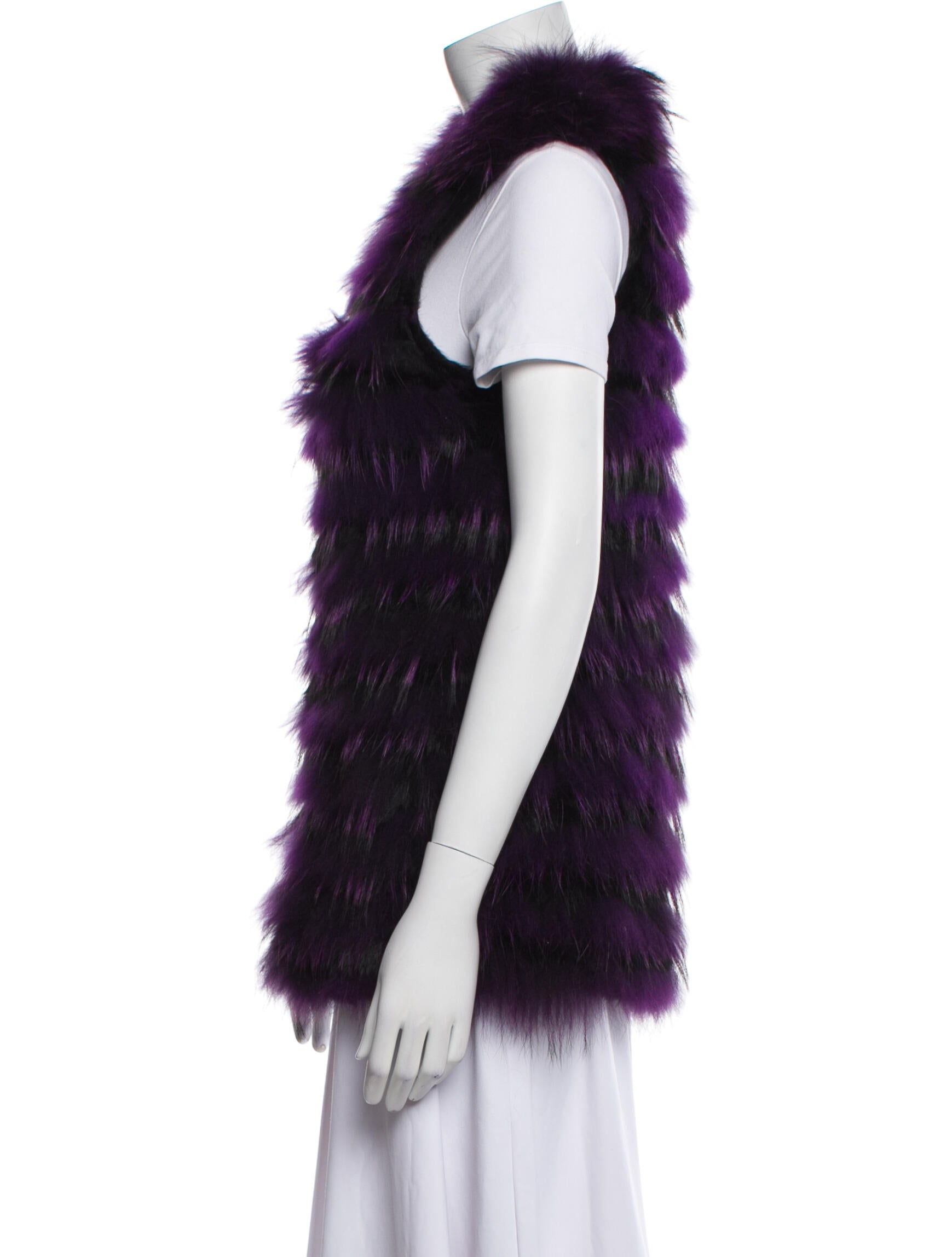 Alice + Olivia Striped Fur Jacket