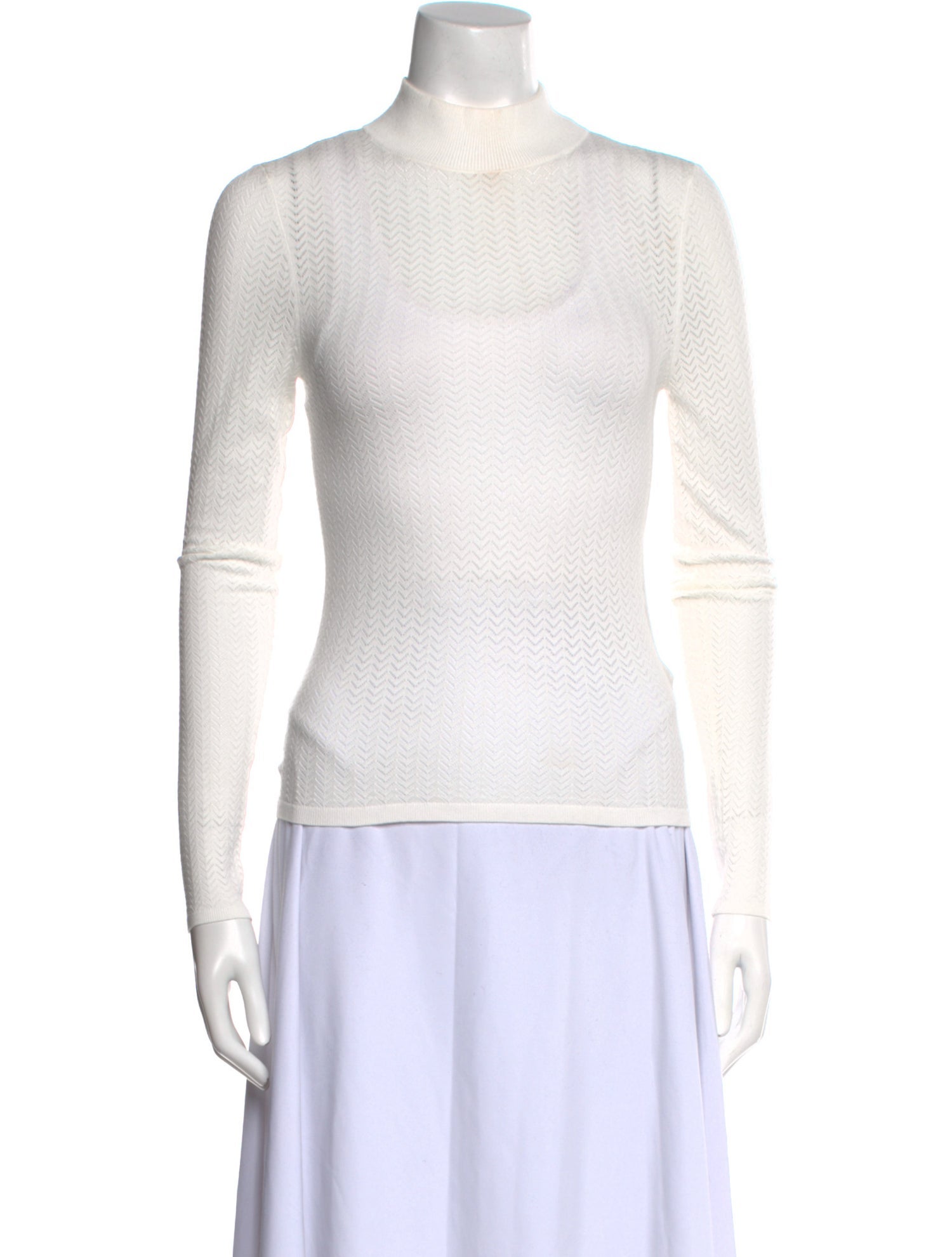 Alice + Olivia Mock Neck Long Sleeve Top