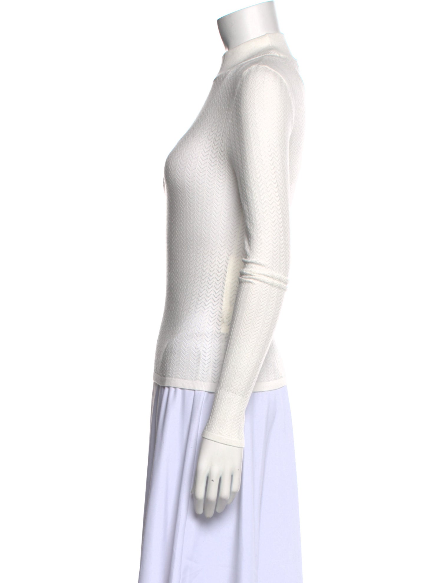 Alice + Olivia Mock Neck Long Sleeve Top