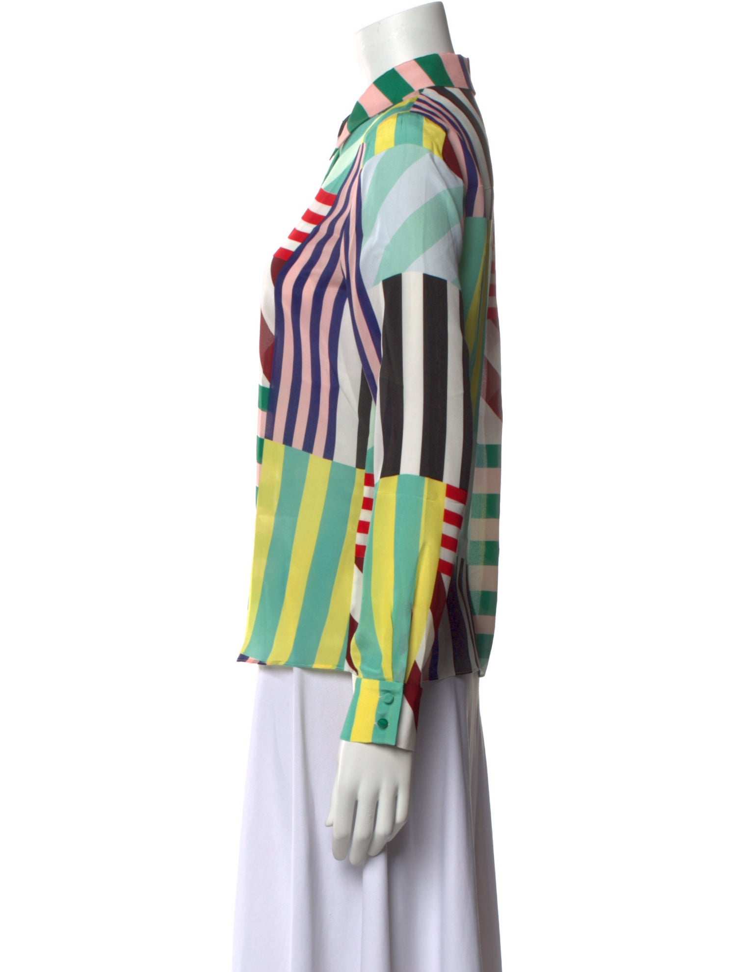 Alice + Olivia Silk Printed Button-Up Top