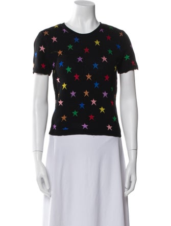 Alice + Olivia Printed Crew Neck Sweater